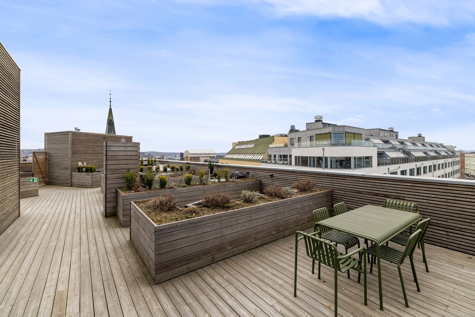 Leiligheten har tilgang til felles del av takterrasen. Galleribilde