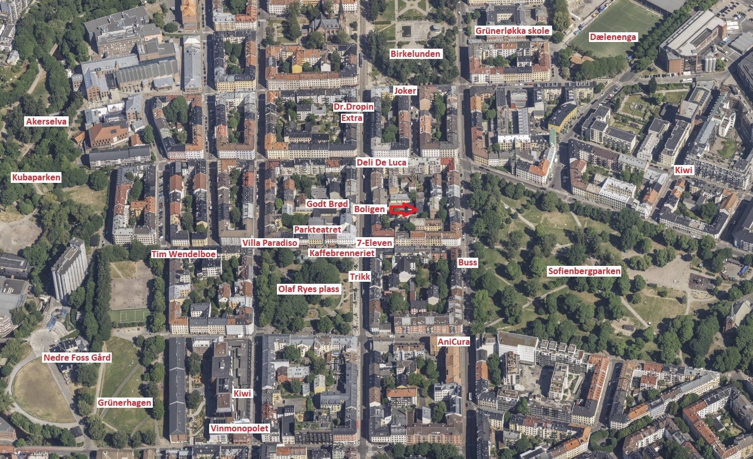 Oversikt over nærområdet. Galleribilde