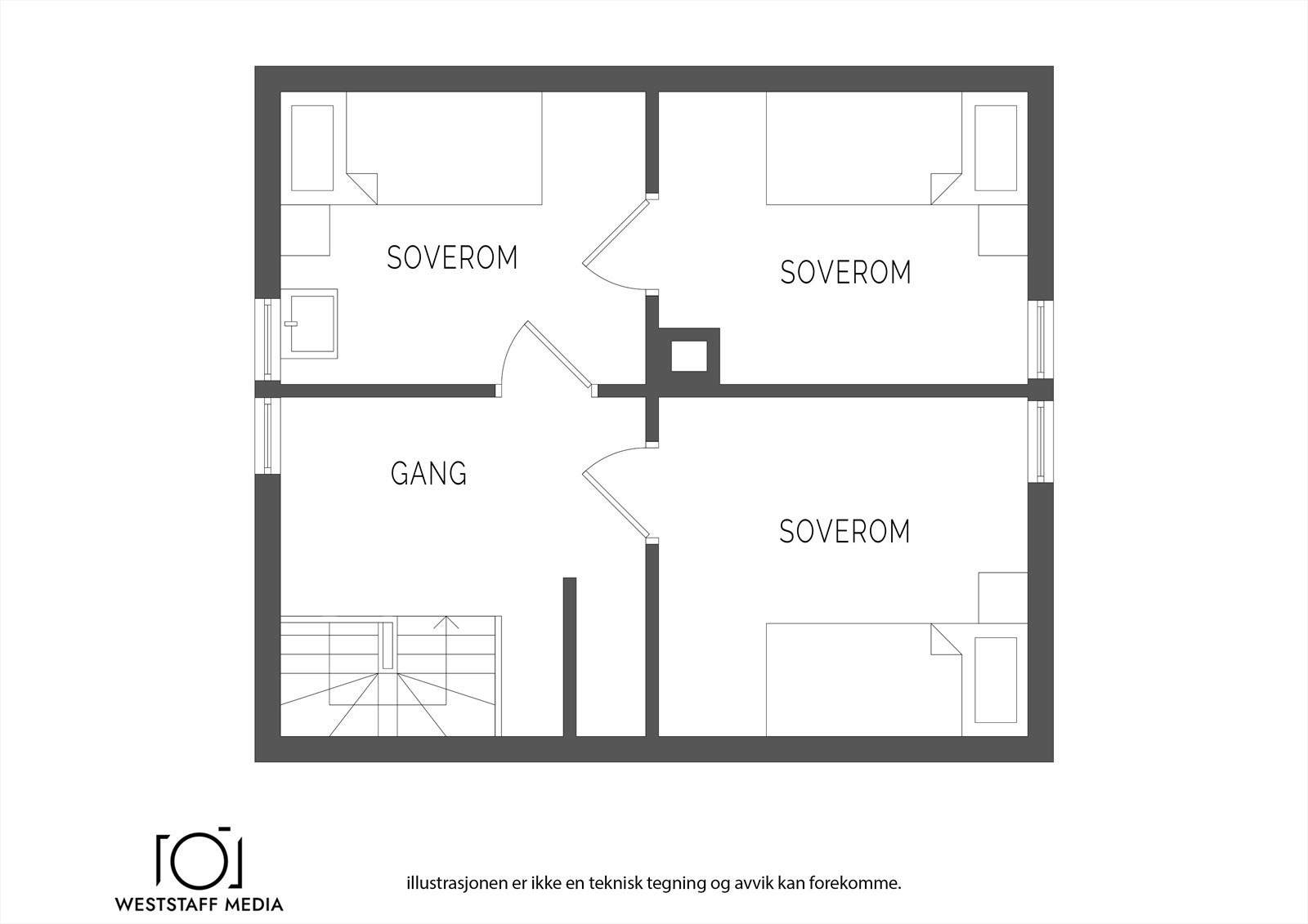 Plantegning loftsetasjen Galleribilde