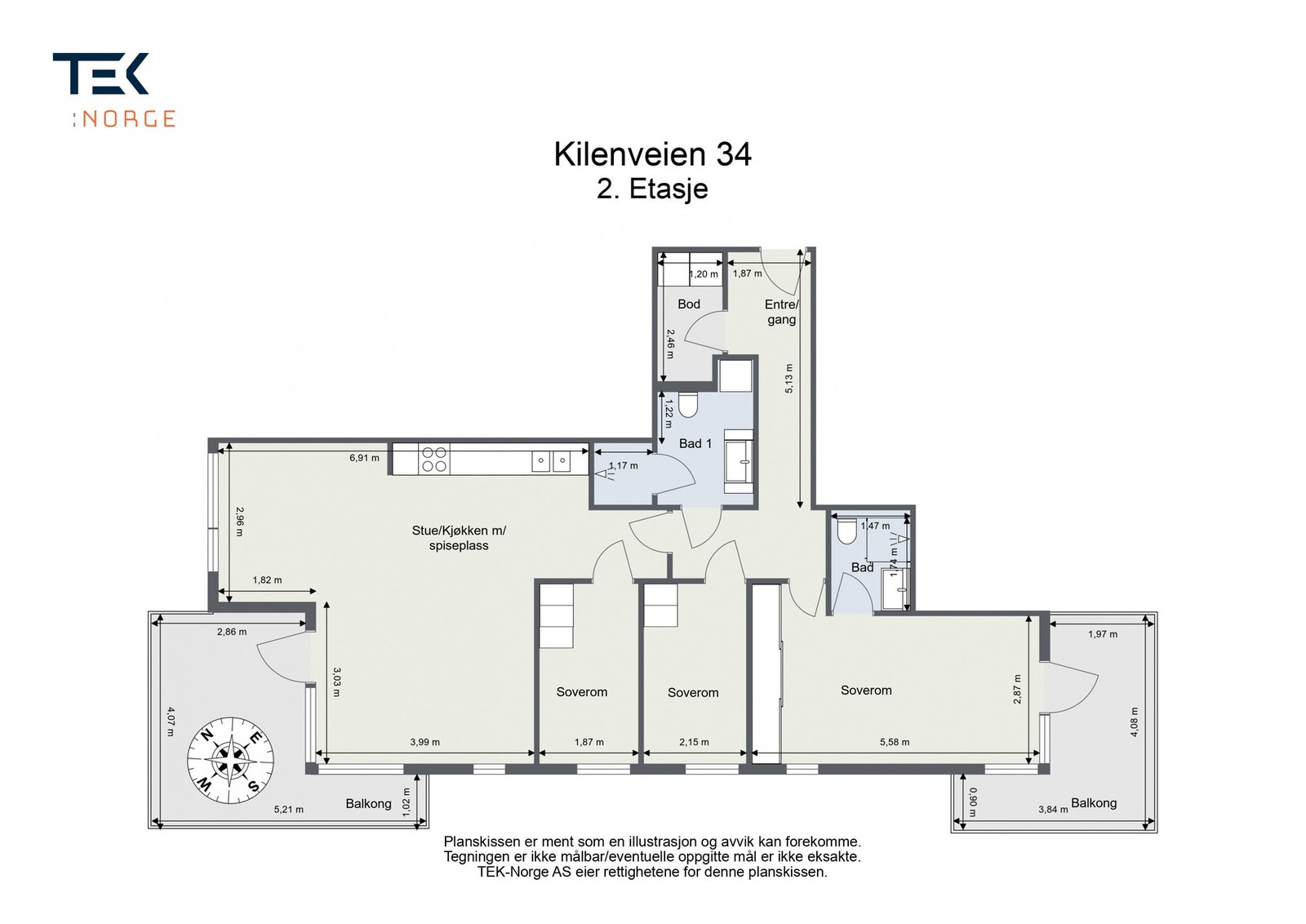 Plantegning, Kilenveien 34. Galleribilde