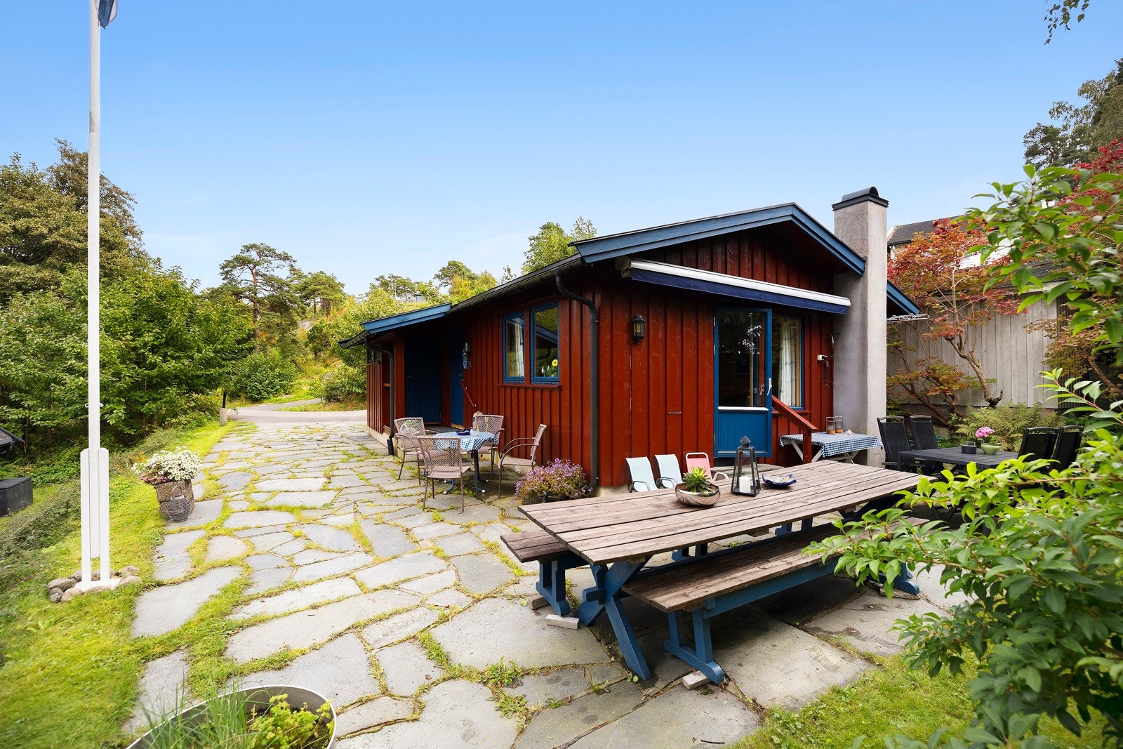 Langs sydvestsiden er solforholdene på sitt beste, og det er god plass til utemøbler og grill. Galleribilde