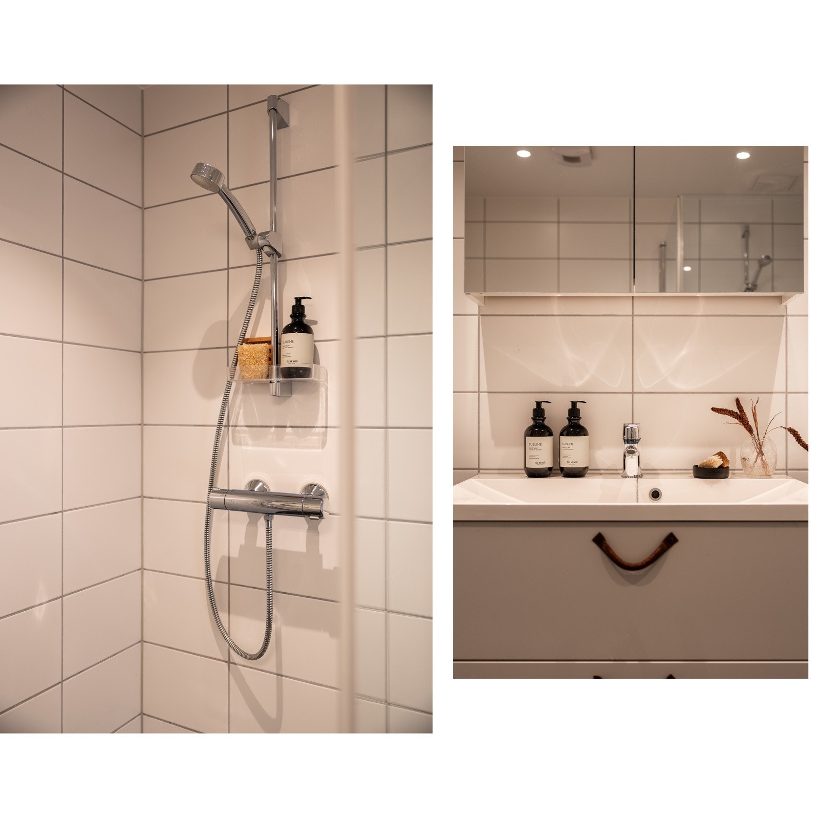 Dusjsone med innfellbare dører av glass og metall. Galleribilde