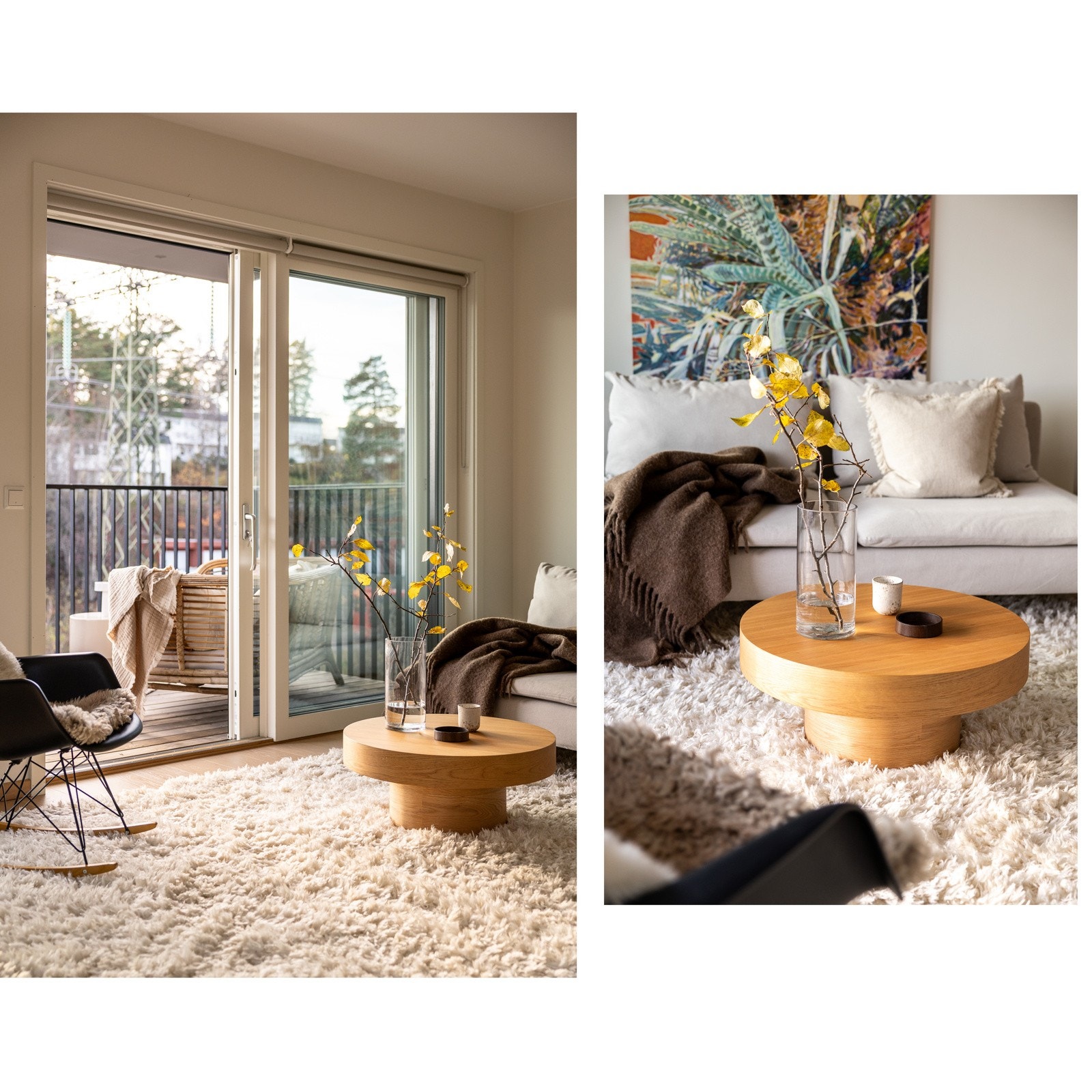 Utgang fra stue til stor balkong på omkring 9,5 kvm. Galleribilde