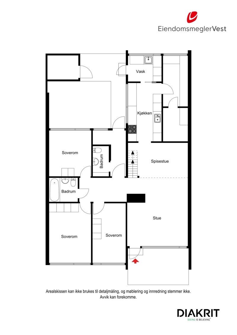 2D planskisse av leiligheten. Galleribilde