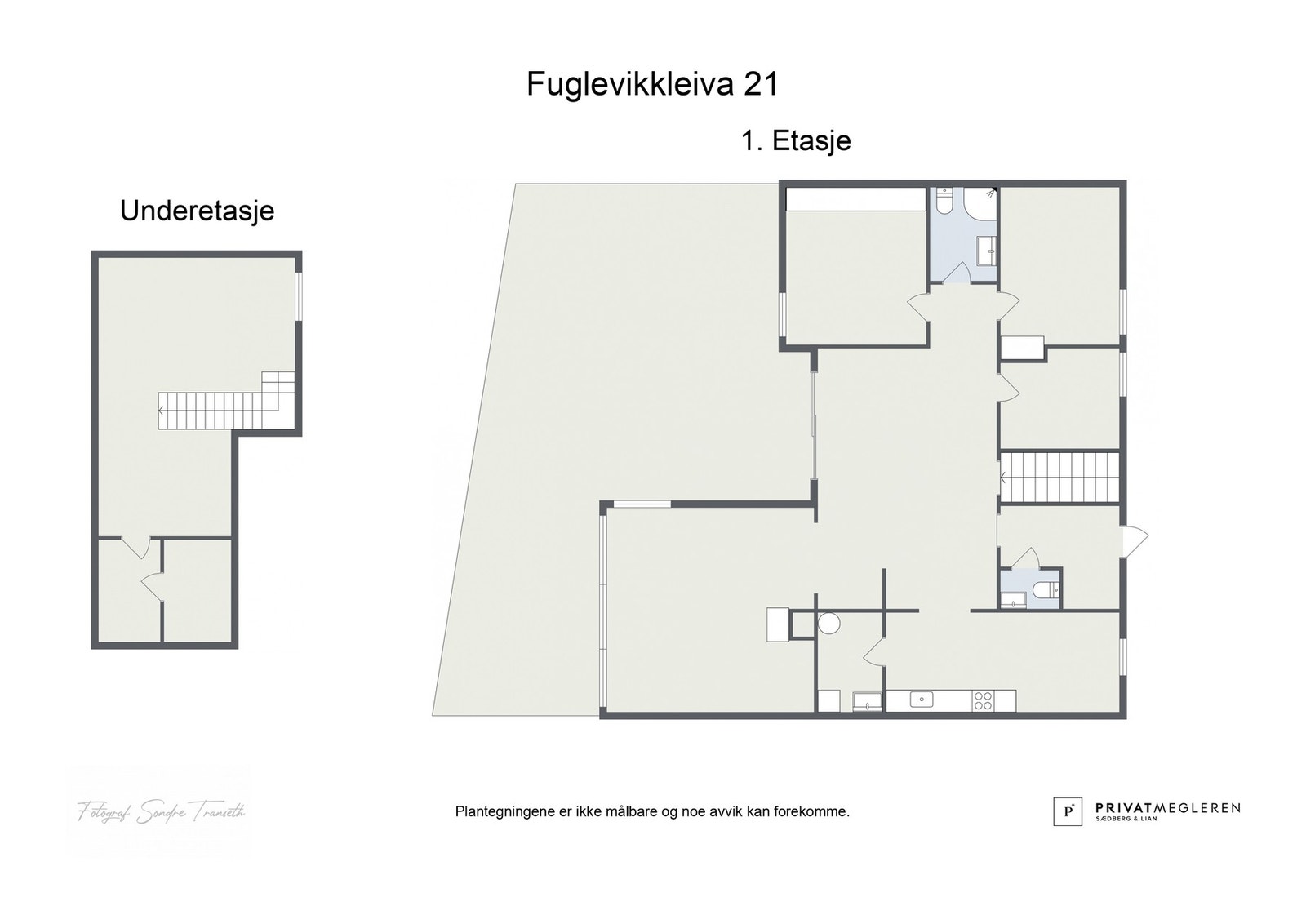 Plantegninger begge etasjer - laget av fotograf Galleribilde