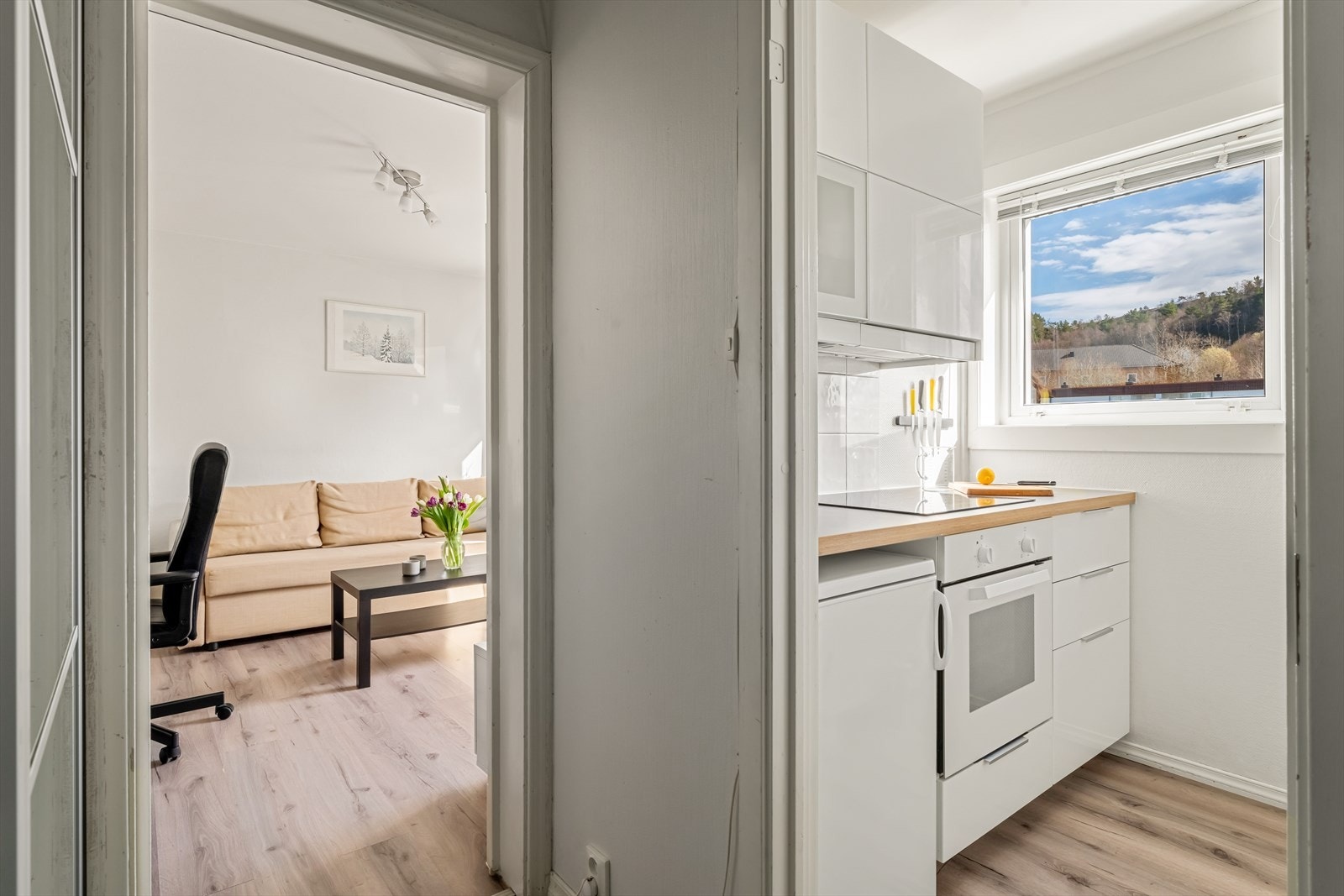 Kjøkkenet er adskilt fra stuen. Galleribilde