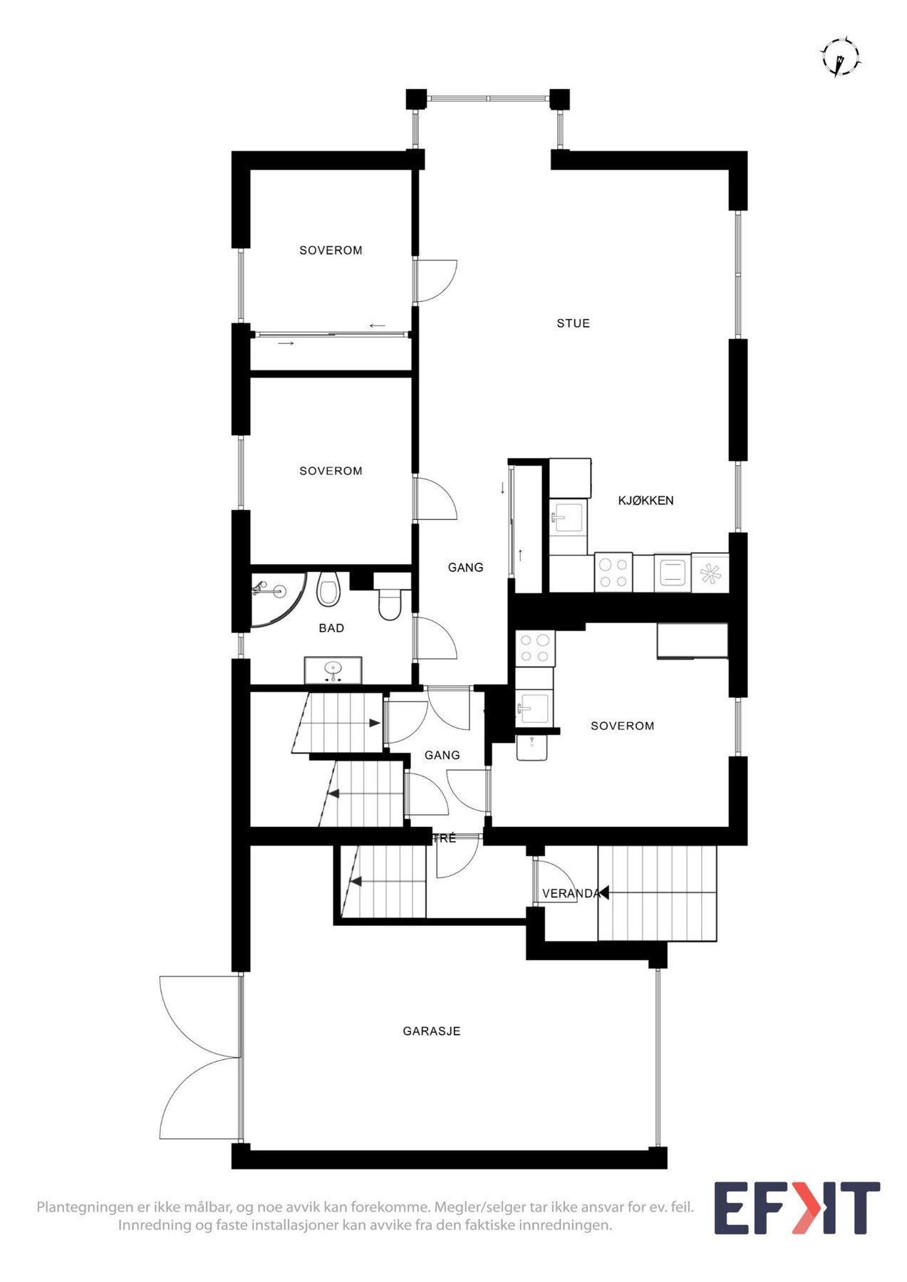 Plantegning 1. etasje Galleribilde