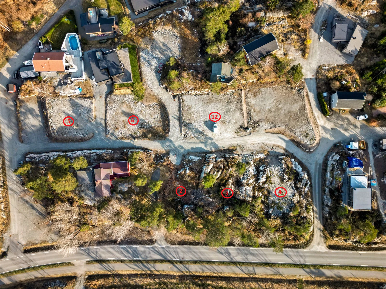 bilde Stølekilen med tomtemarkering Galleribilde