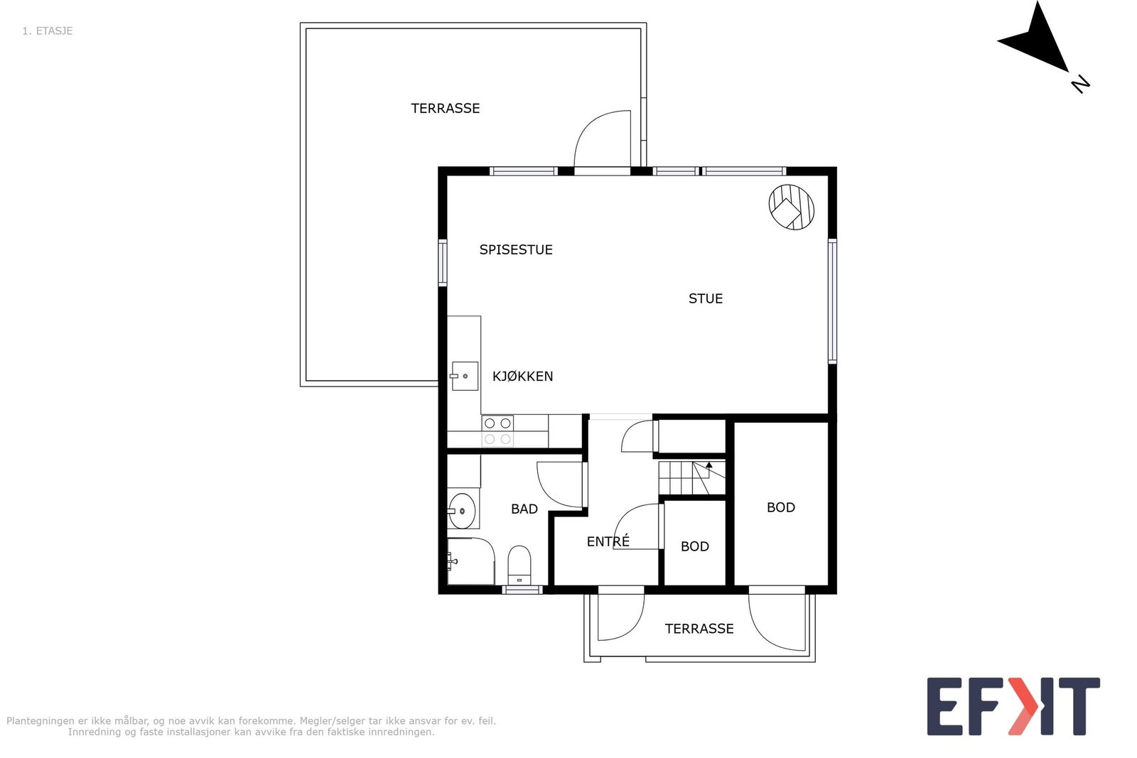 Plantegning 1. etg Galleribilde