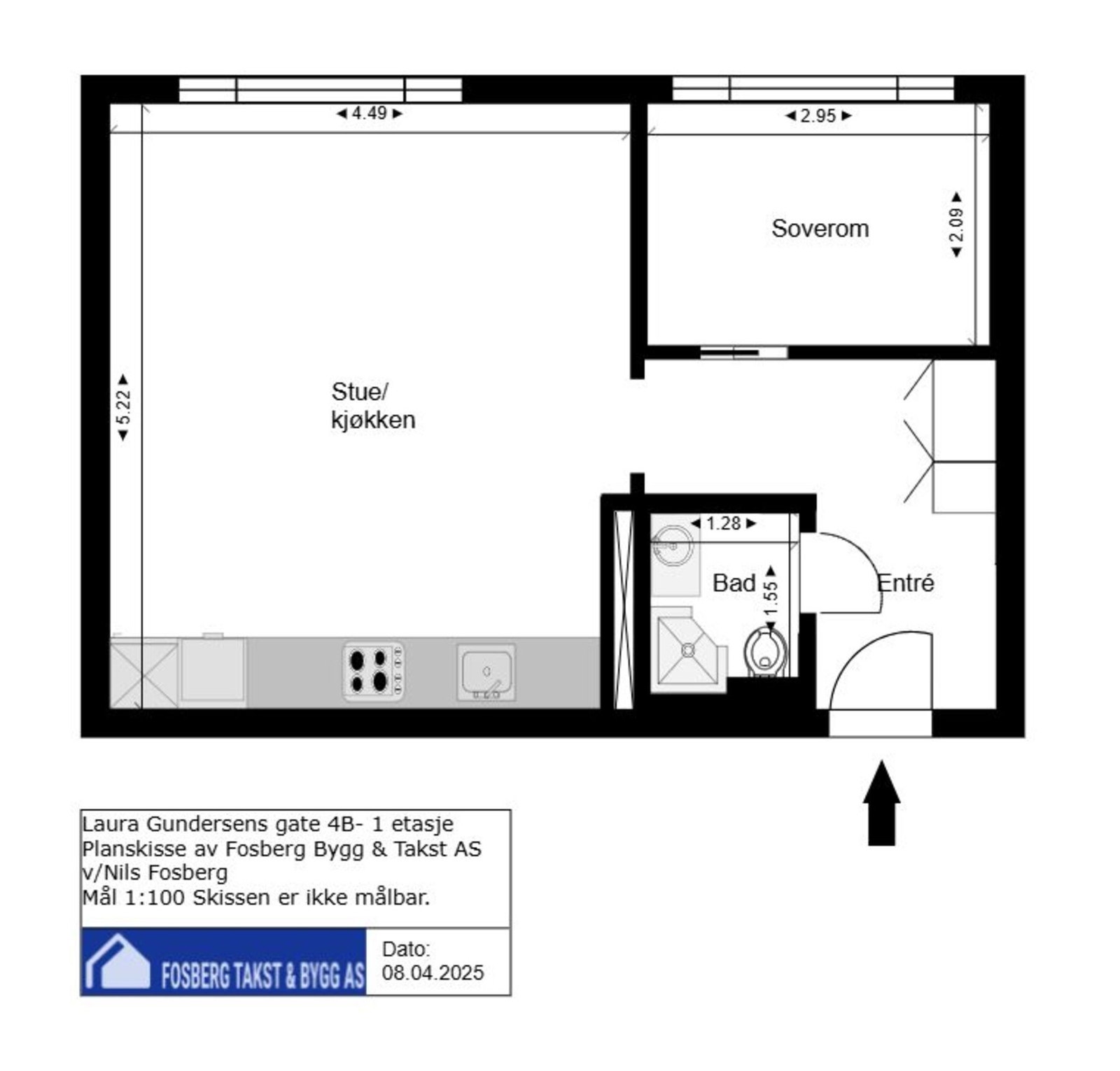 2-roms selveier. I tillegg følger loftsbod på 2 kvm og kjellerbod på ca. 3,1 kvm. Galleribilde