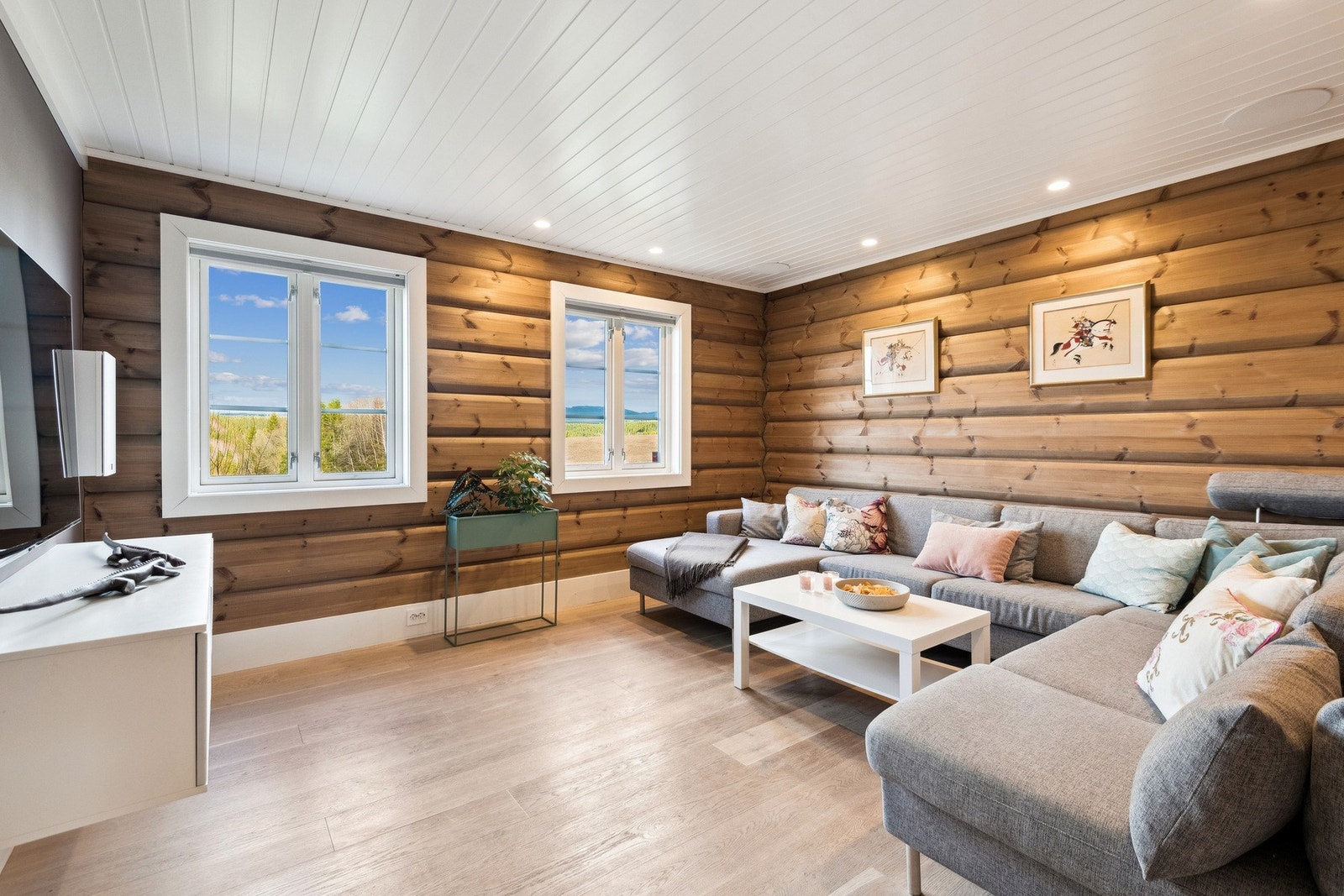 Stue med spottbelysning Galleribilde