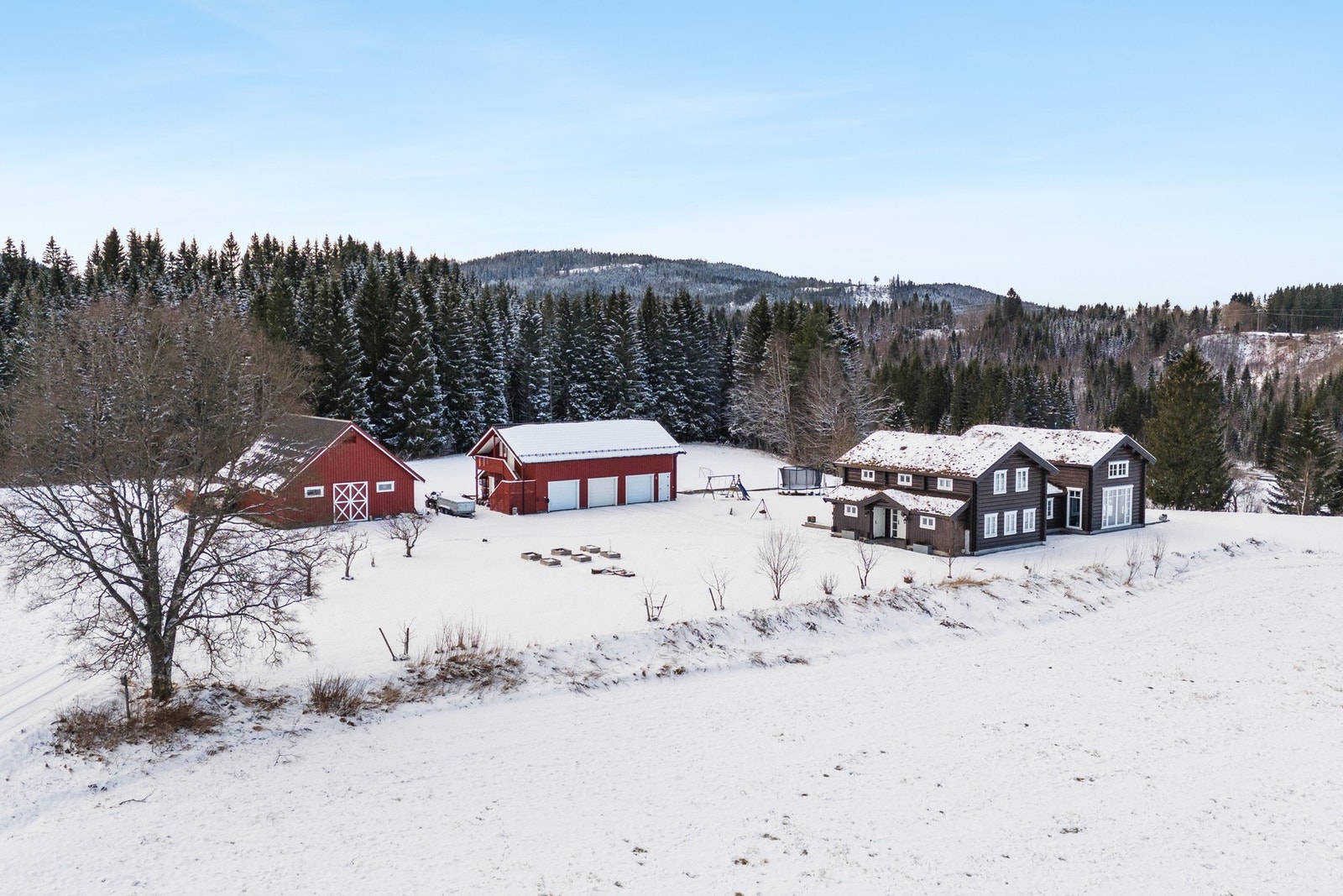 Stor eiendom på hele 221 mål fordelt på dyrkamark, beiteområde og skog. Galleribilde