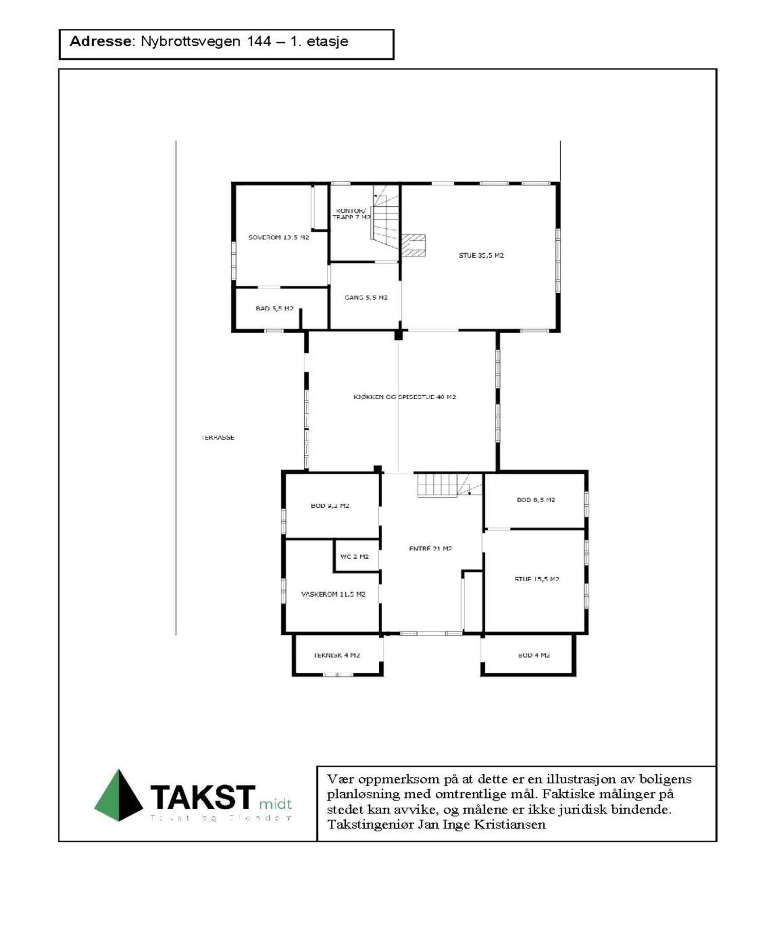 Planskisse 1. etg. Galleribilde