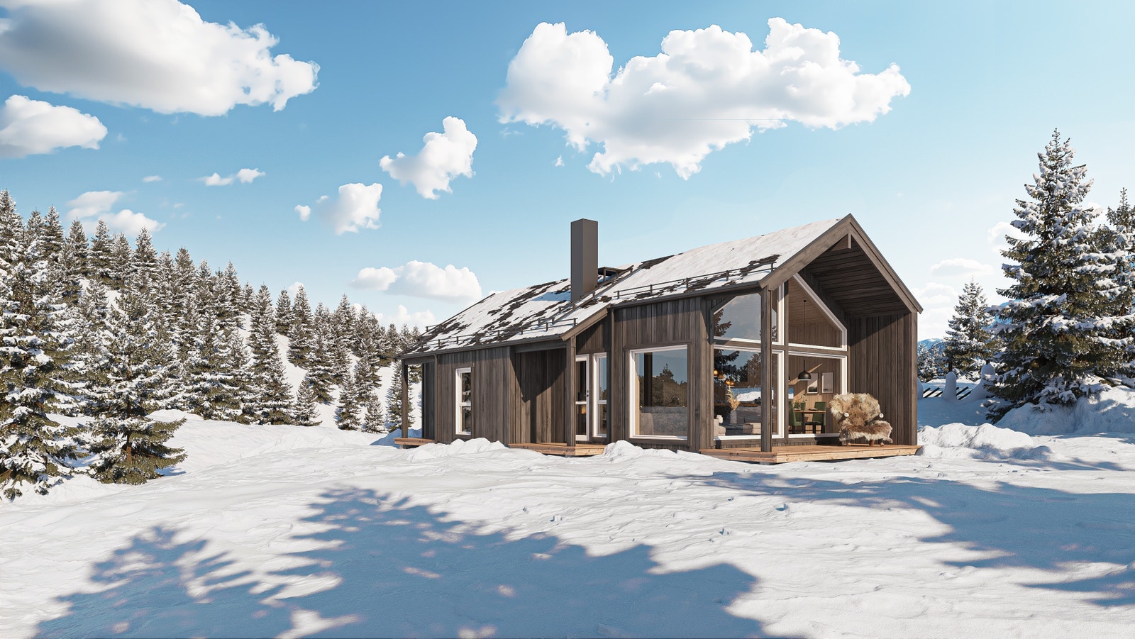 Modell Børgefjell fra Ranahytta har et moderne eksteriør. Galleribilde