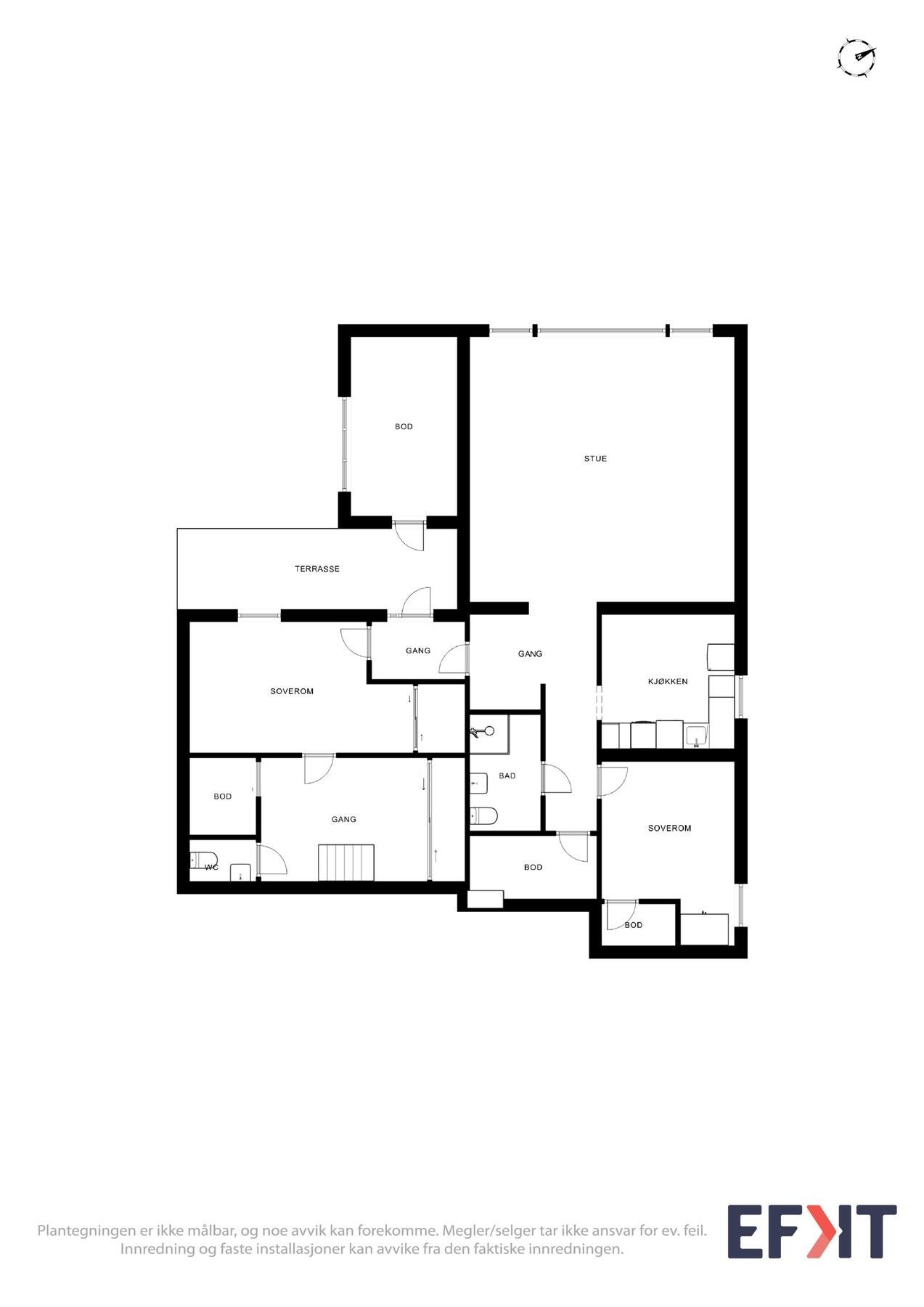 Plantegning 1 etg. Galleribilde