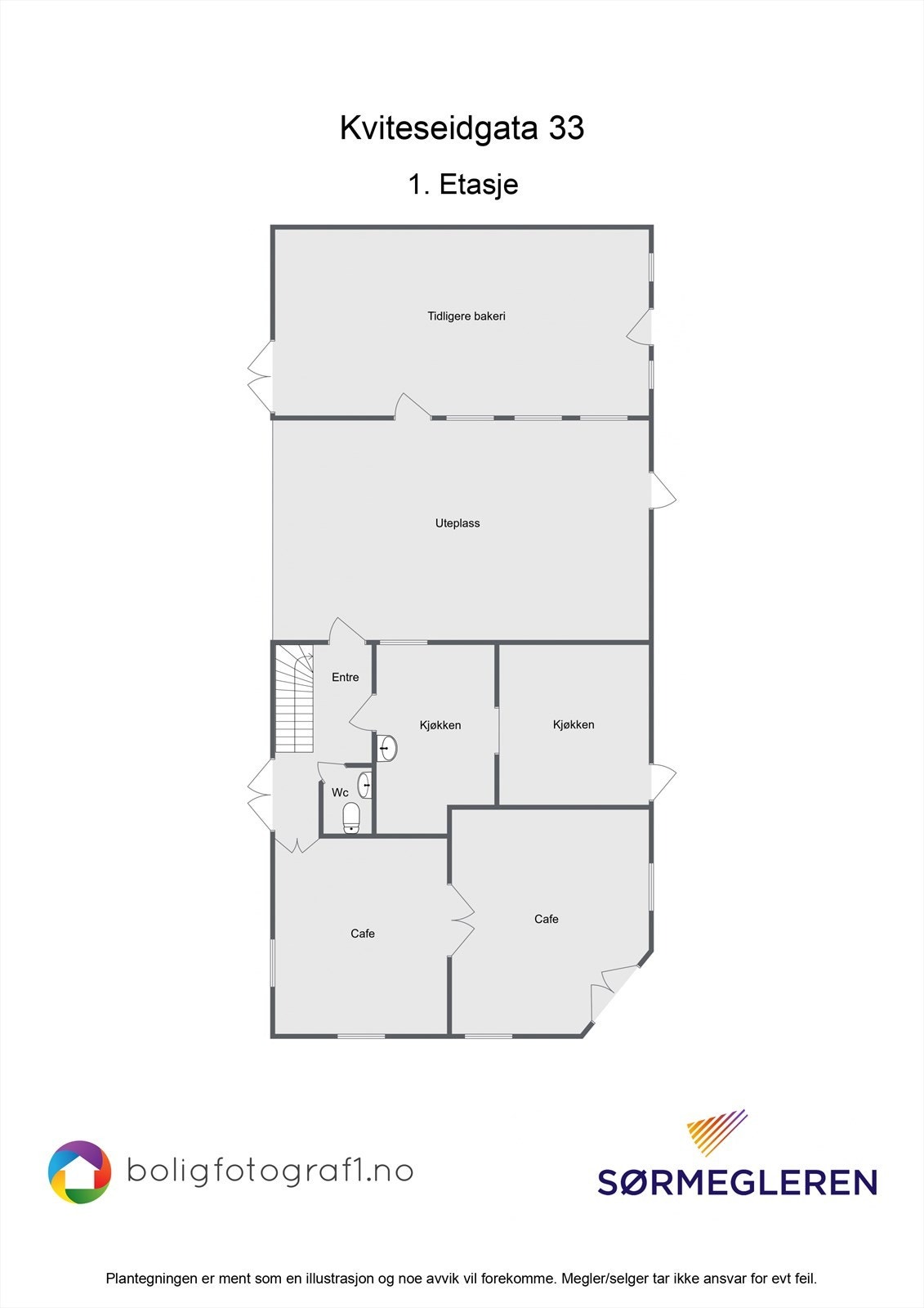 Plantegning 1. etasje Galleribilde