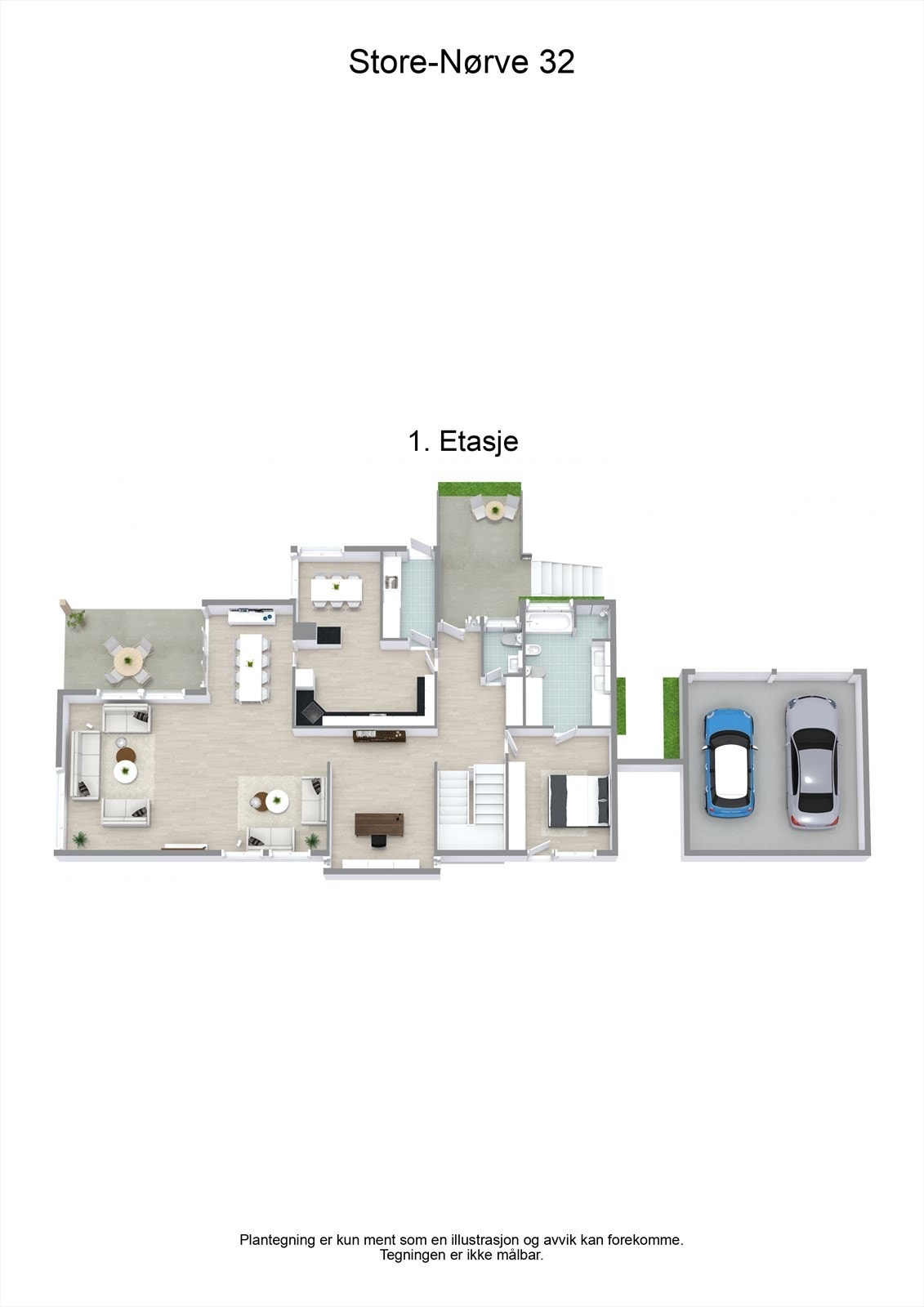 Planskisse 3D - 1. etasje Galleribilde