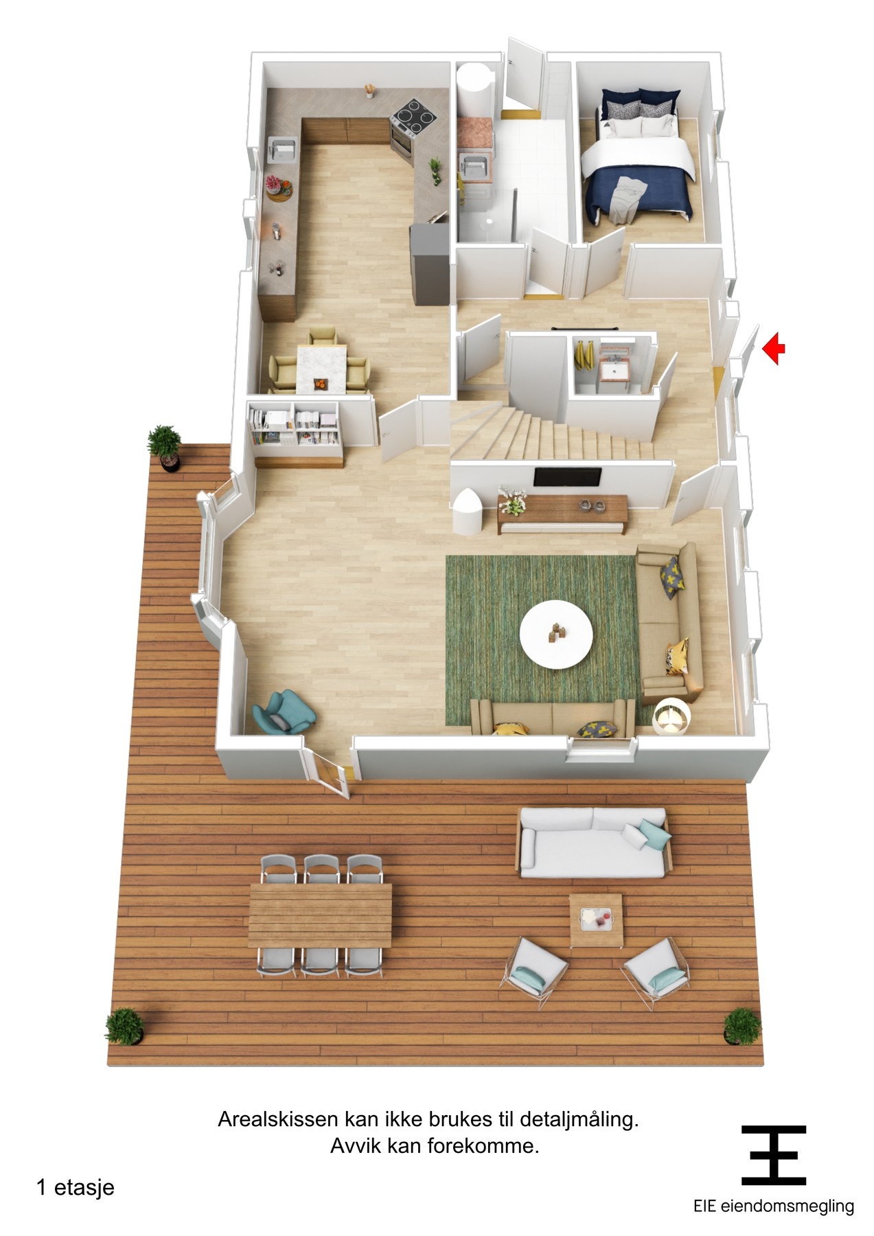 Boligens plantegning - 1 etg. Galleribilde