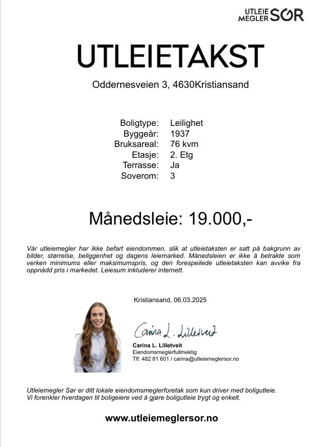 Utleievurdering. Galleribilde