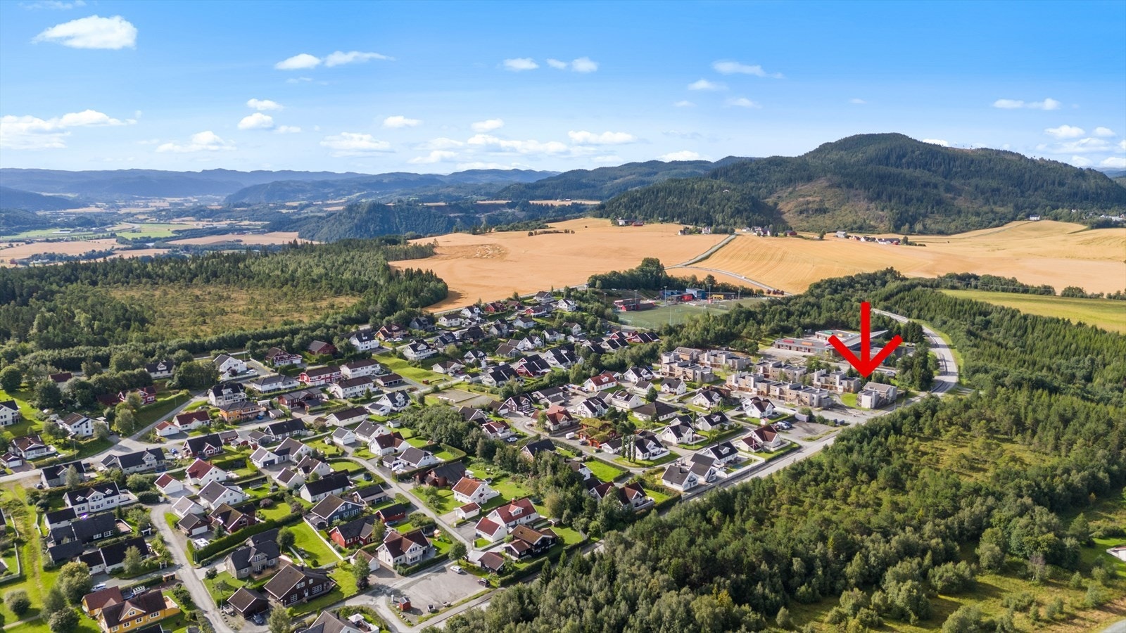 Områdebilde - Dronebilde over Brekkåsen Galleribilde