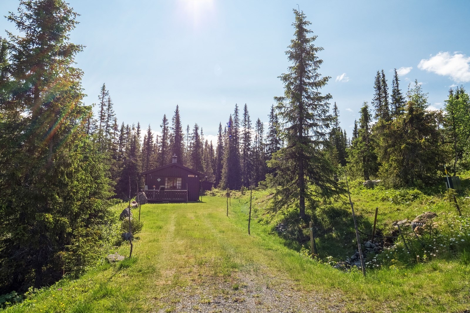 Det er lett adkomst hele året med bilvei helt fram og parkeringsmuligheter på egen tomt. Galleribilde
