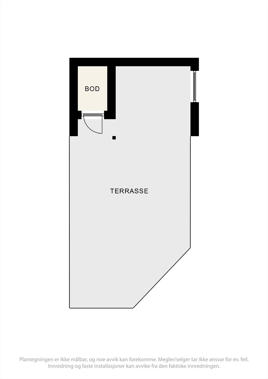 Plantegning for terrasse og bod. Galleribilde
