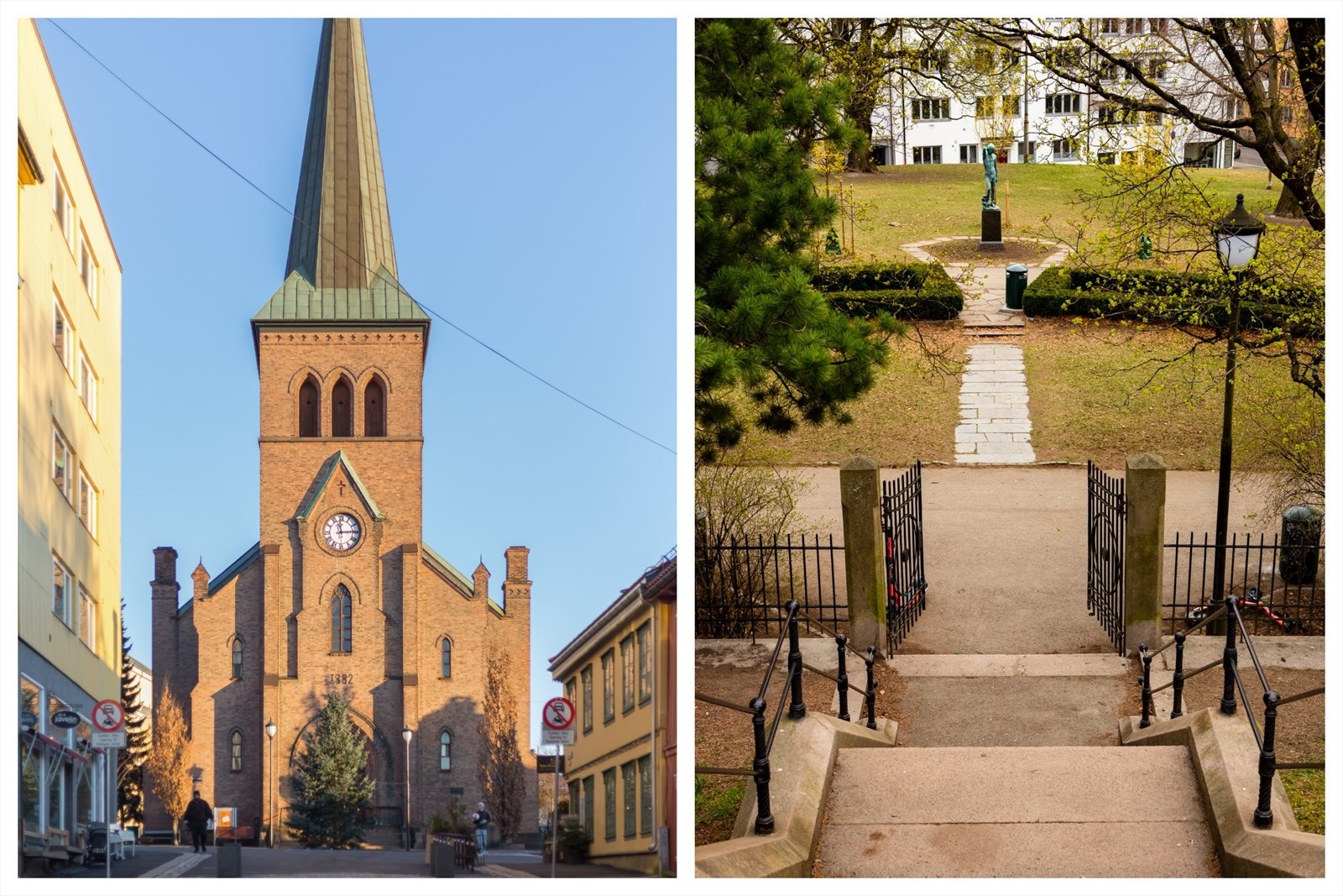 Nydelige Kampen kirke og Torbjørn Egners plass innen kort gangavstand Galleribilde