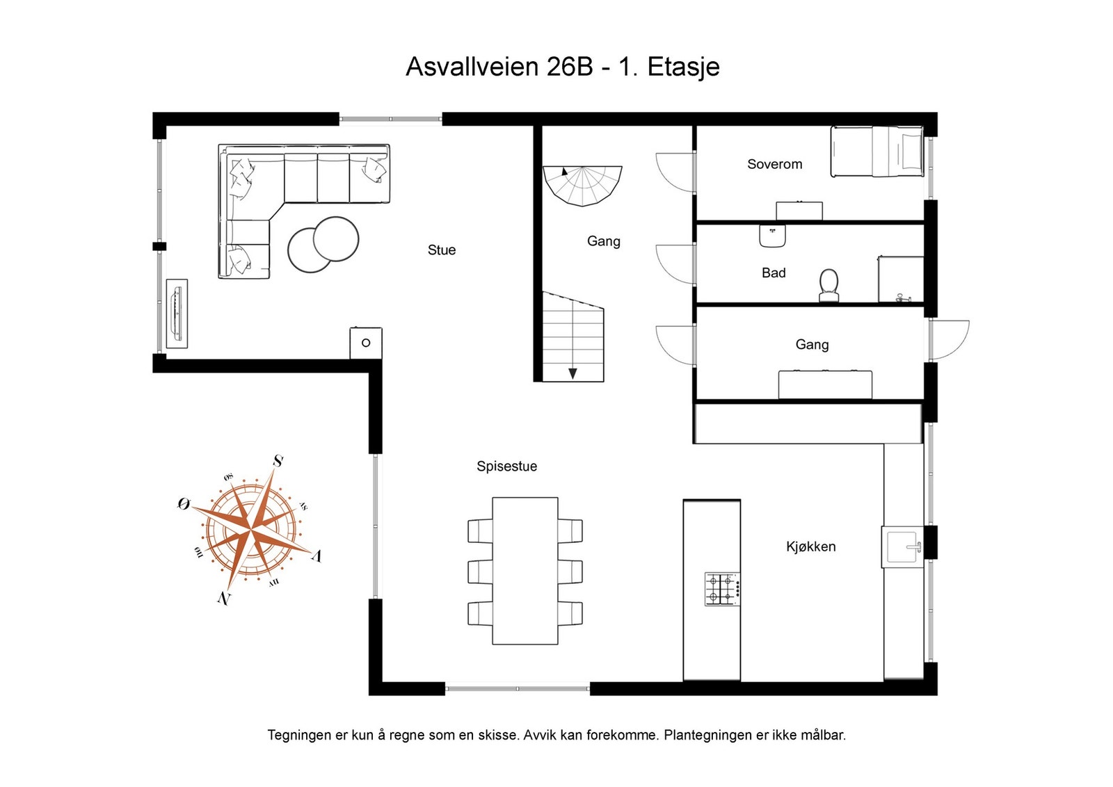 Plantegning 1. Etasje. Galleribilde