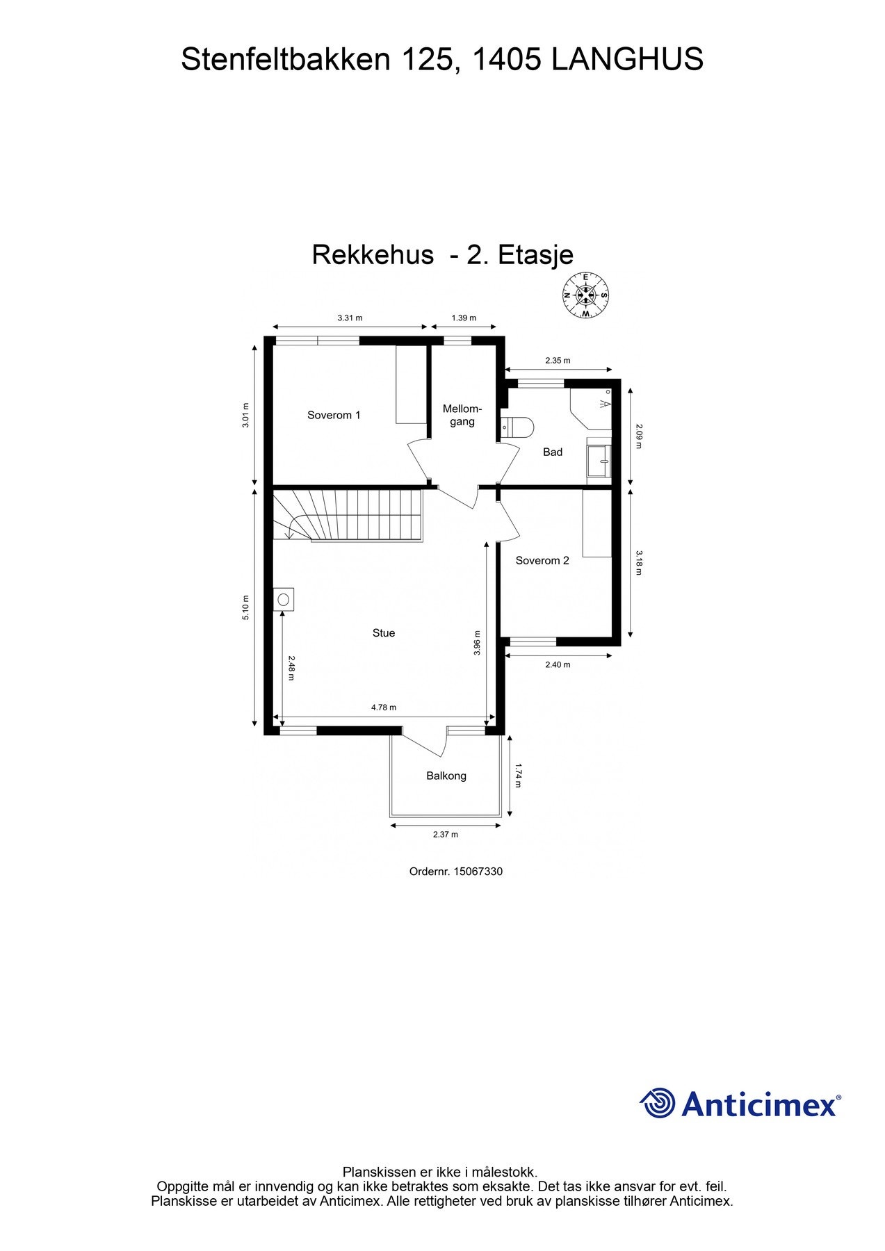 Plantegning 2. etasje Galleribilde
