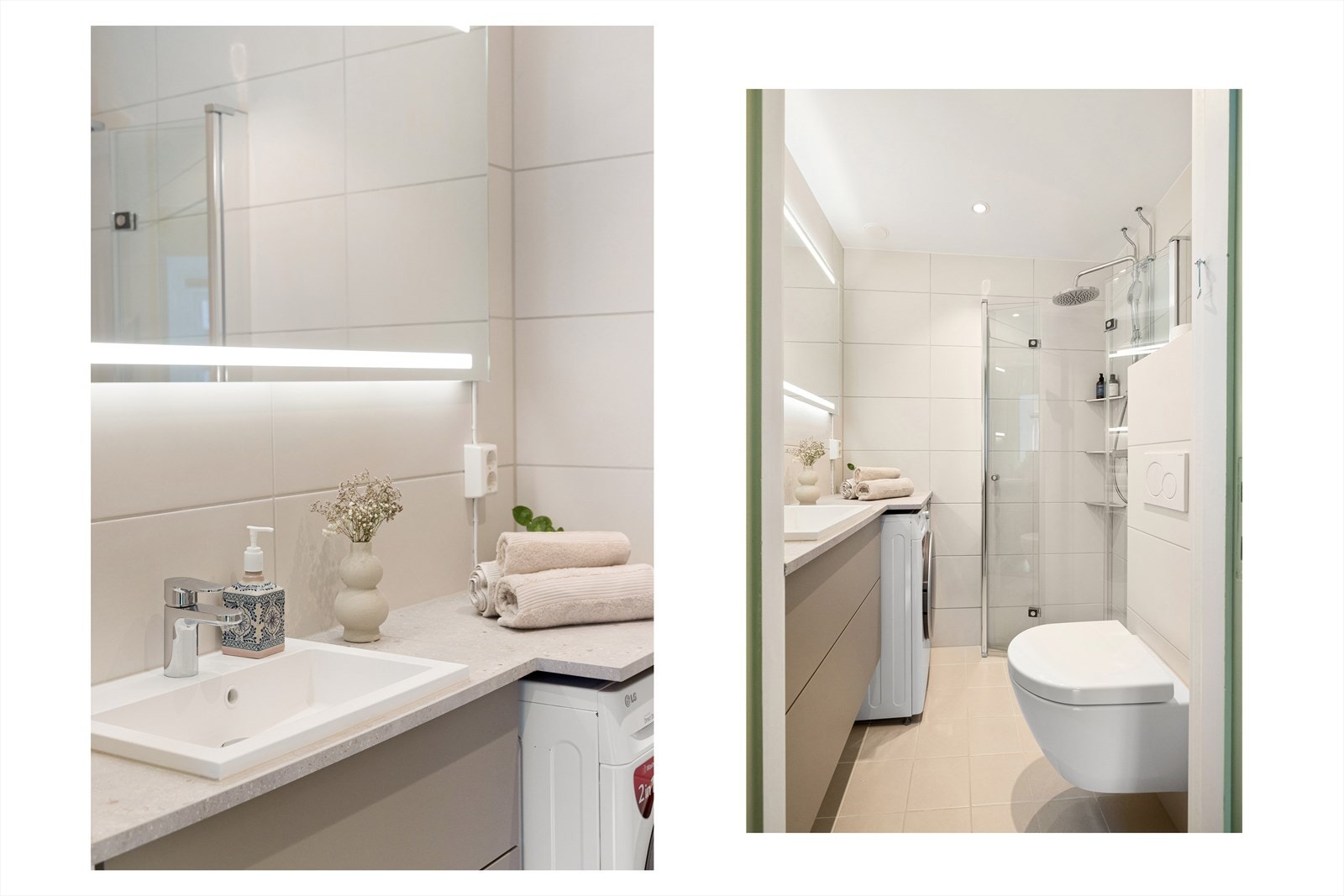 - Det ble lagt flis på flis og oppgradert med ny innredning i 2023. Opplegg for vaskemaskin - Galleribilde