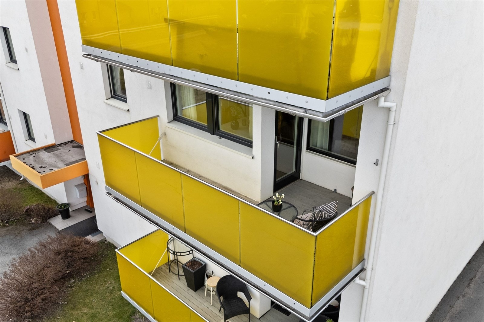 Balkong sett fra droneperspektiv Galleribilde