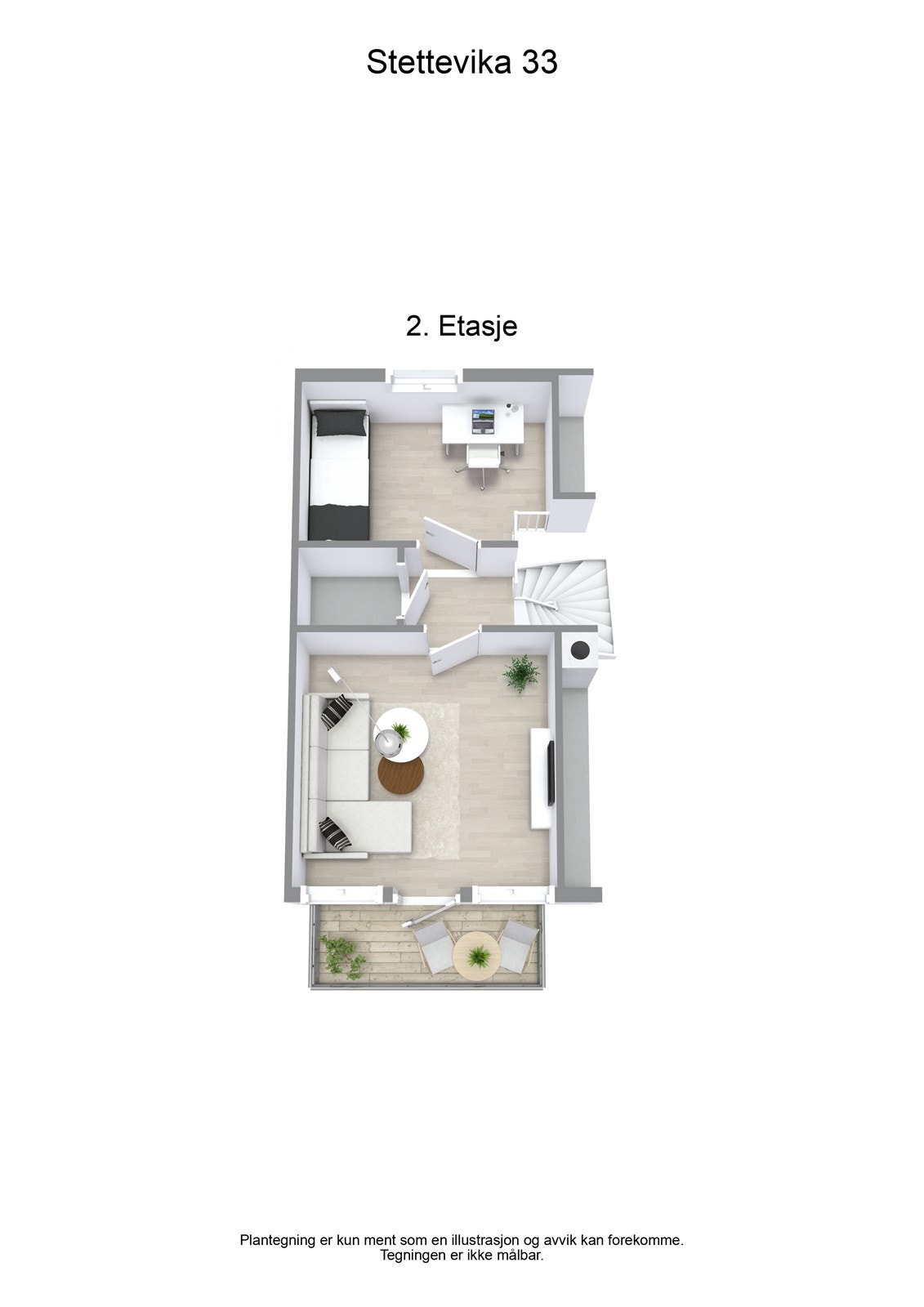 Planskisse 3D - 2. etasje Galleribilde
