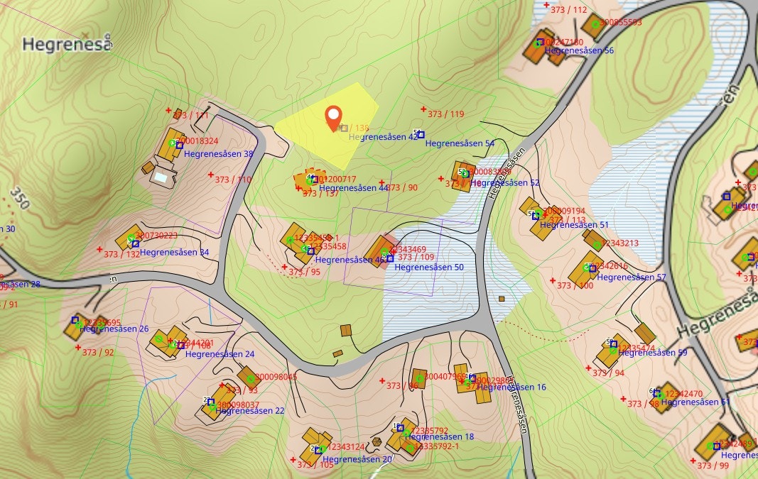 Kart med avmerka tomt Galleribilde