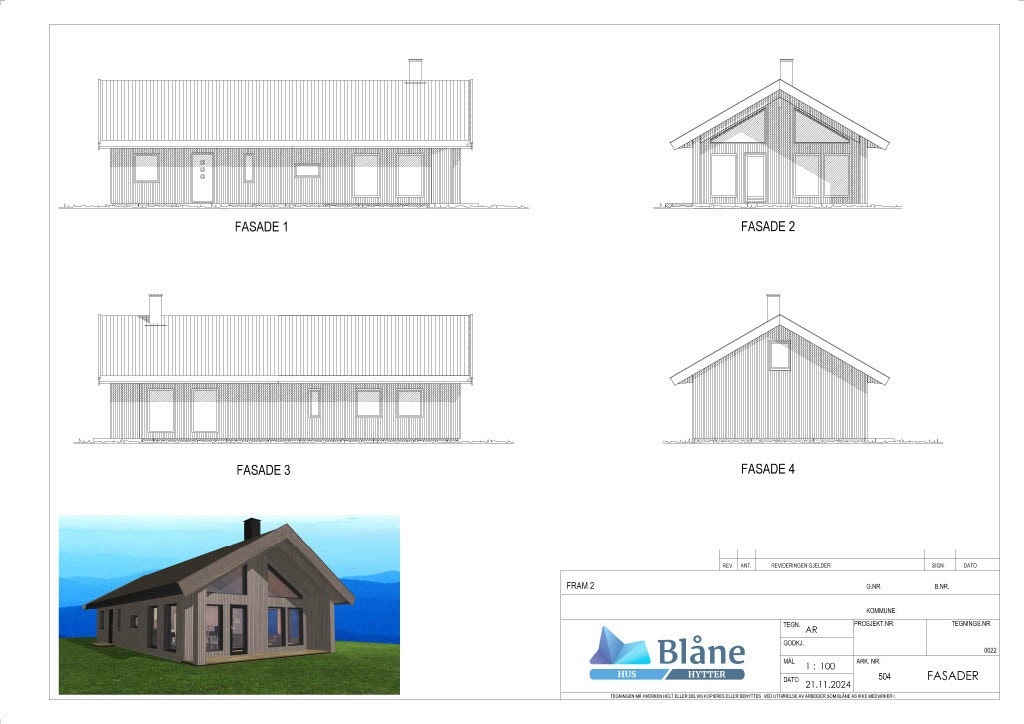 Fasadetegning Galleribilde