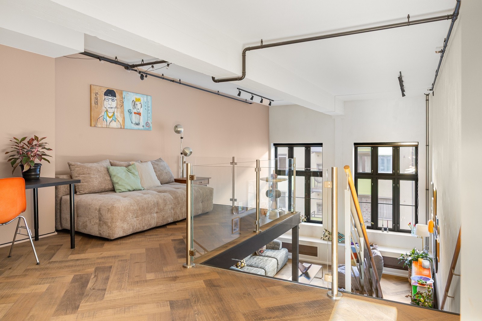 Stuen på mesaninen har også mulighet for en alkoveløsning. Galleribilde