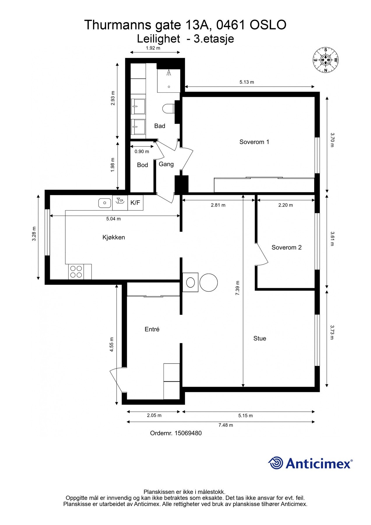 Aller først: plantegning så du får orientert deg litt. Galleribilde