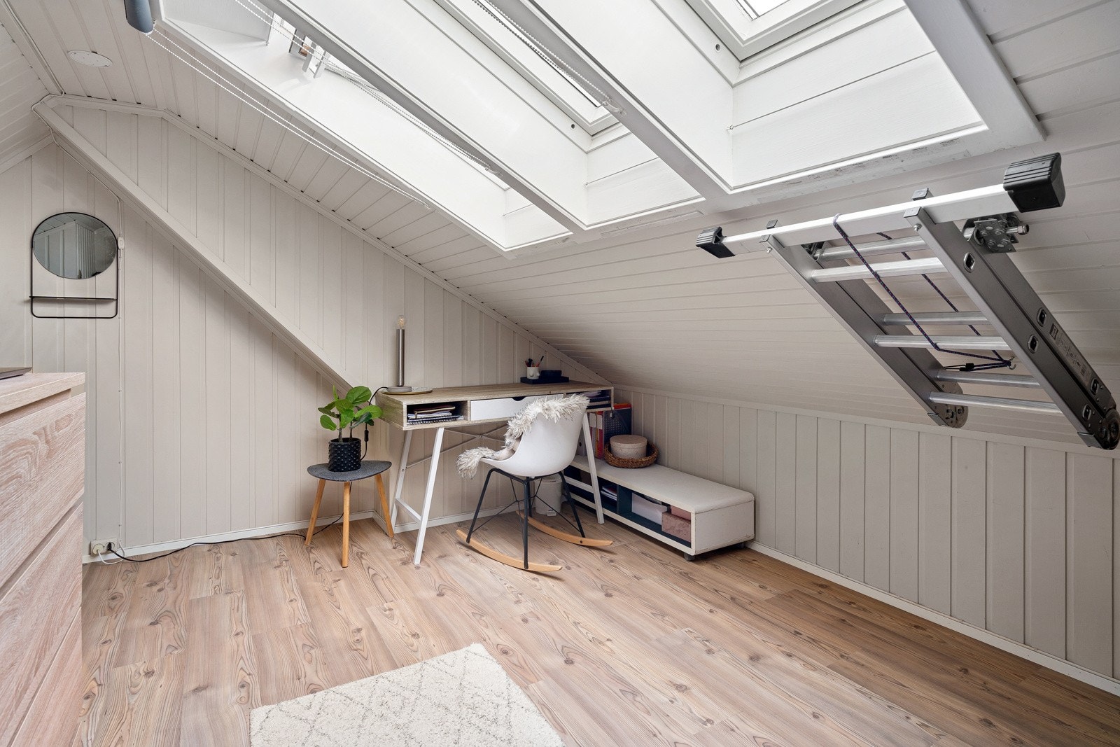 Vindu i taket sikrer rikelig med naturlig lys Galleribilde