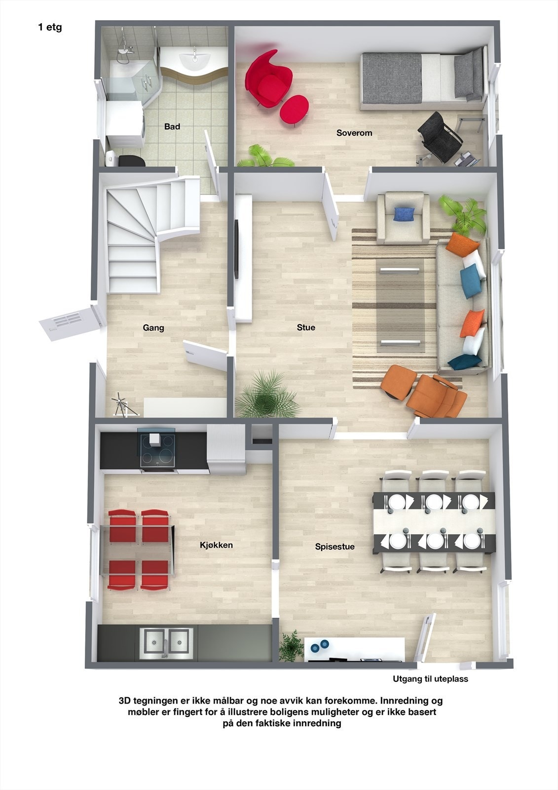 Plantegning - Hovedetasje Galleribilde