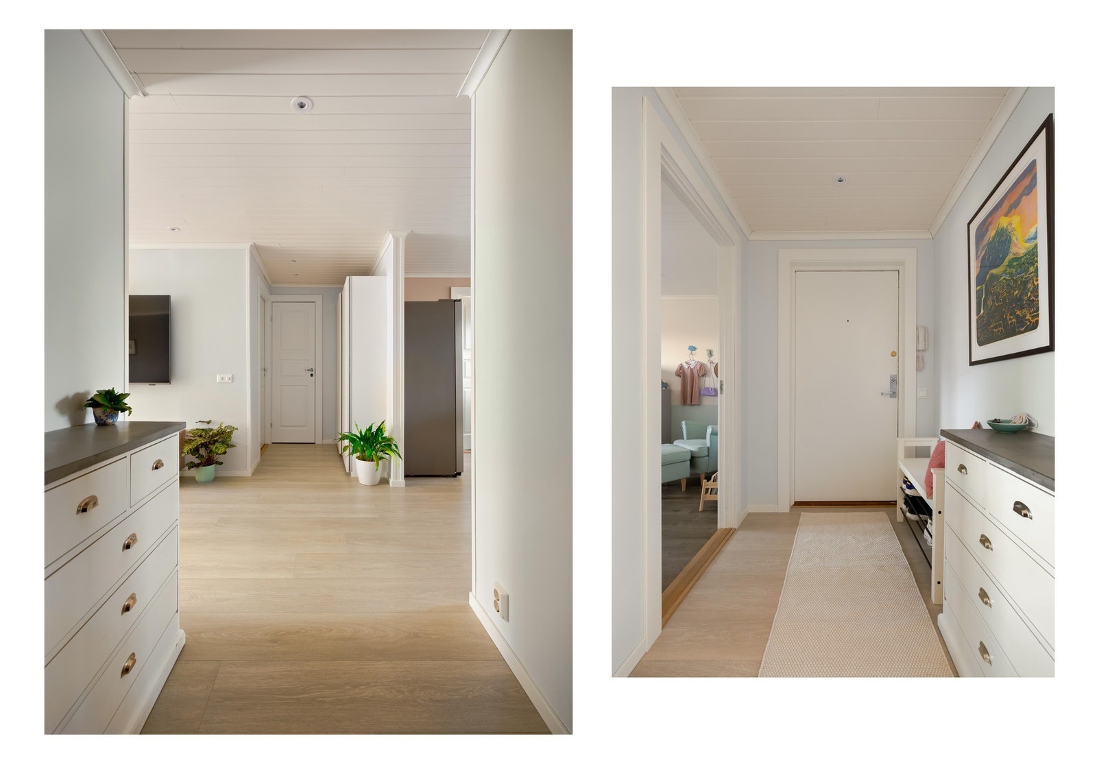 Entreen er både romslig og god, med plass til både oppheng og sko. Galleribilde