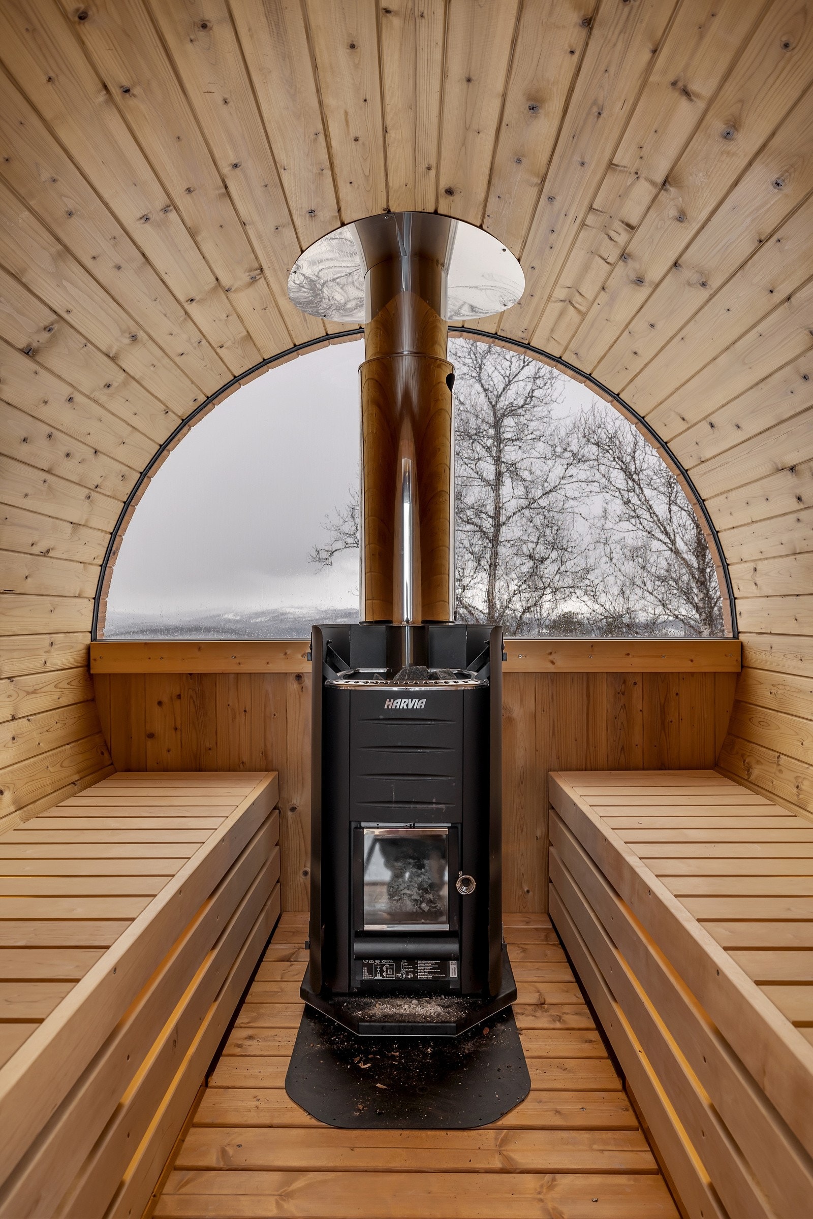 Her kan en ta badstu og nye utsikten etter en aktiv dag Galleribilde