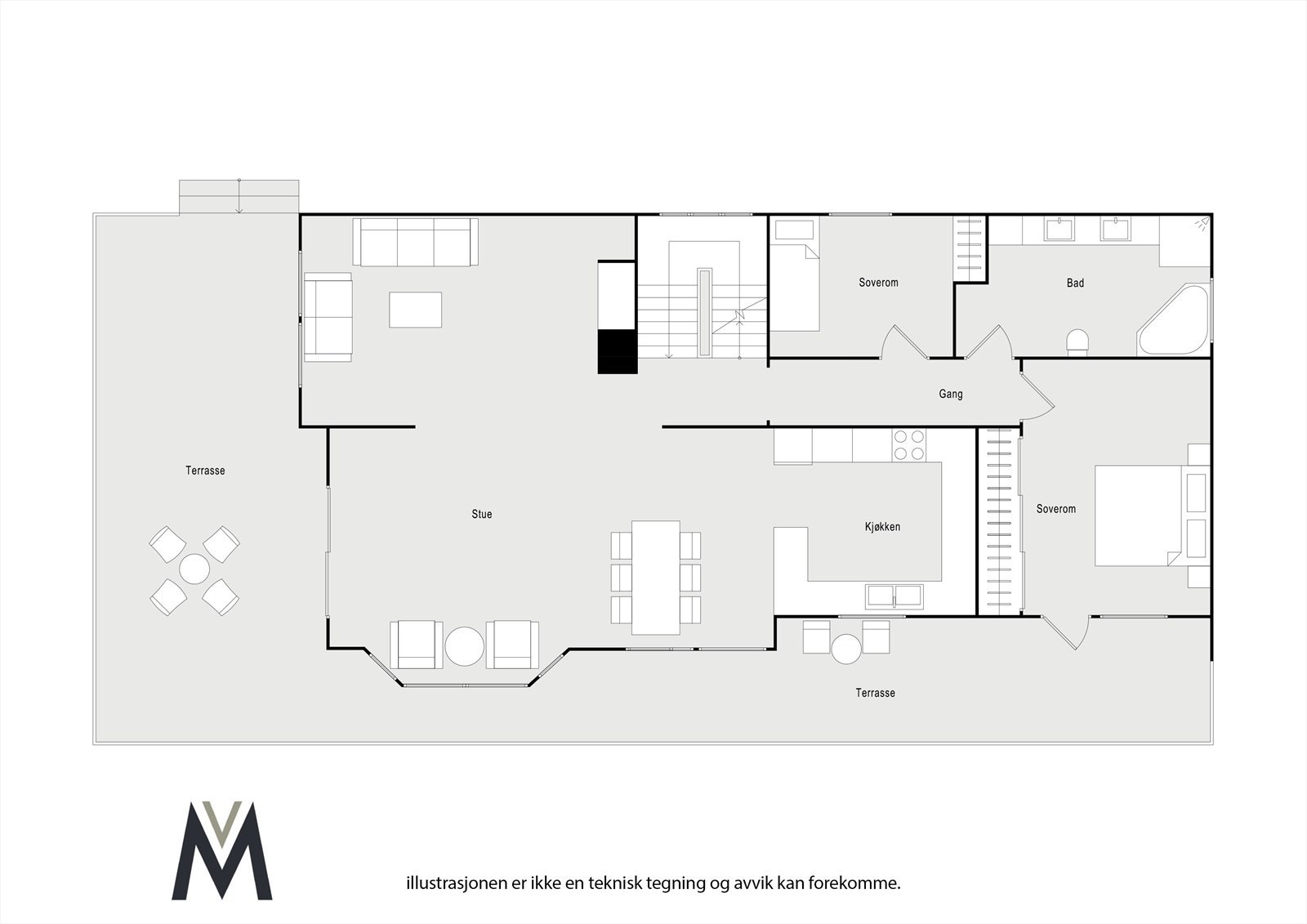 Planløsning 2 et. Galleribilde