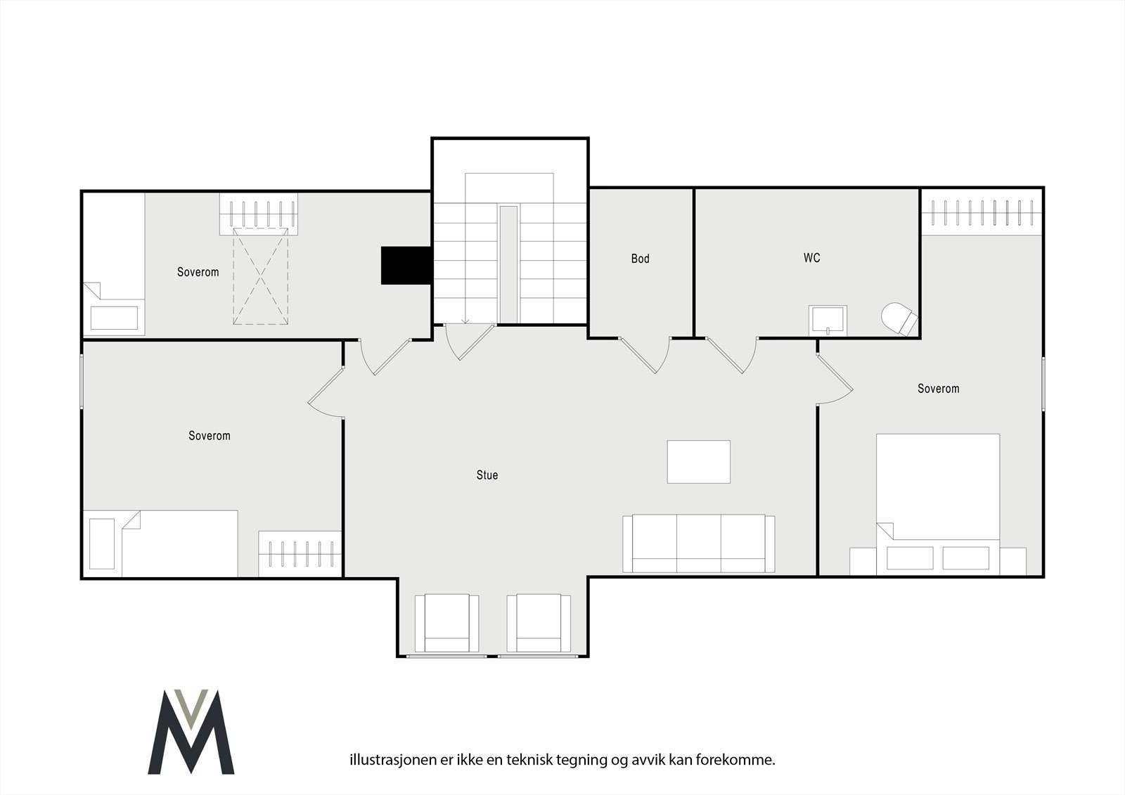 Planløsning loftsetasjen Galleribilde
