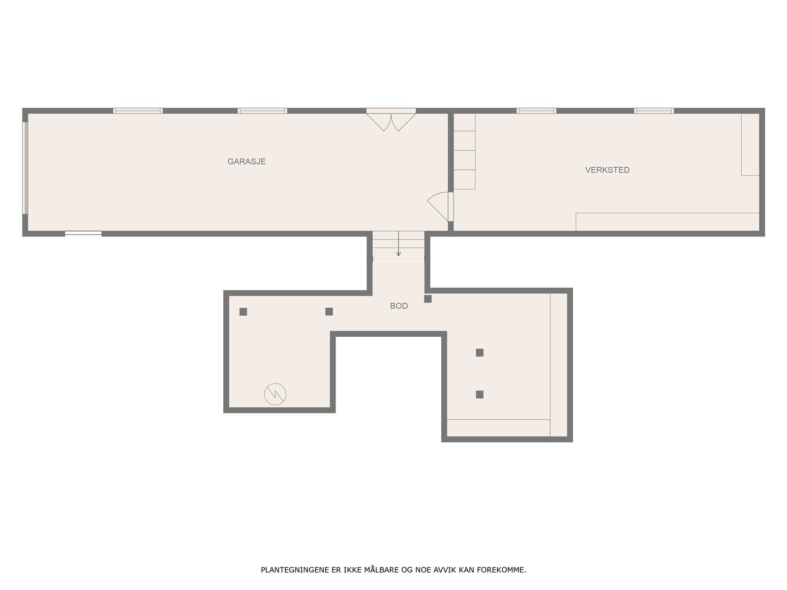 Plantegning kjeller. Galleribilde