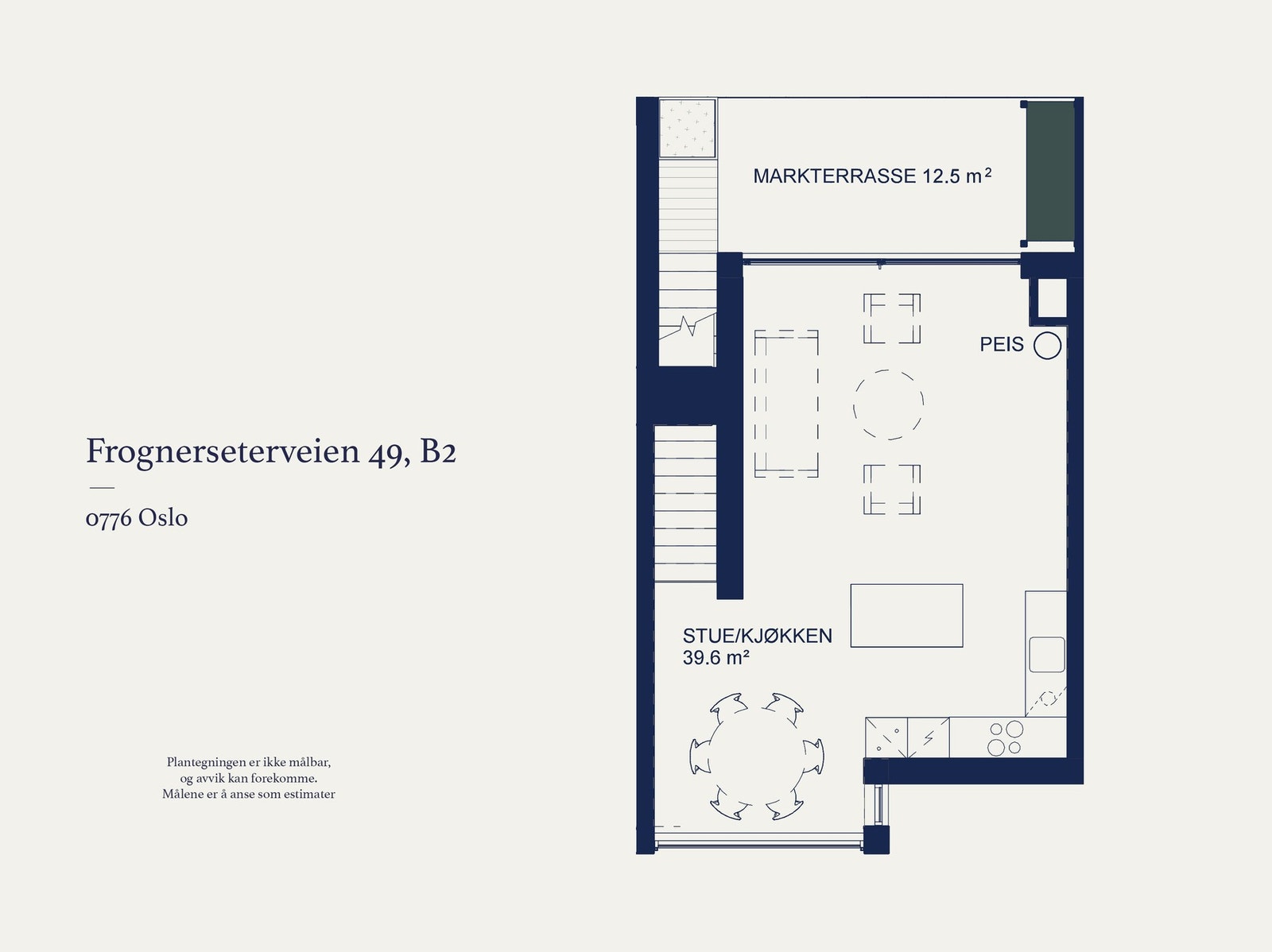 3. etasje består av åpen stue- og kjøkkenløsning med tilkomst til markterrasse. Galleribilde