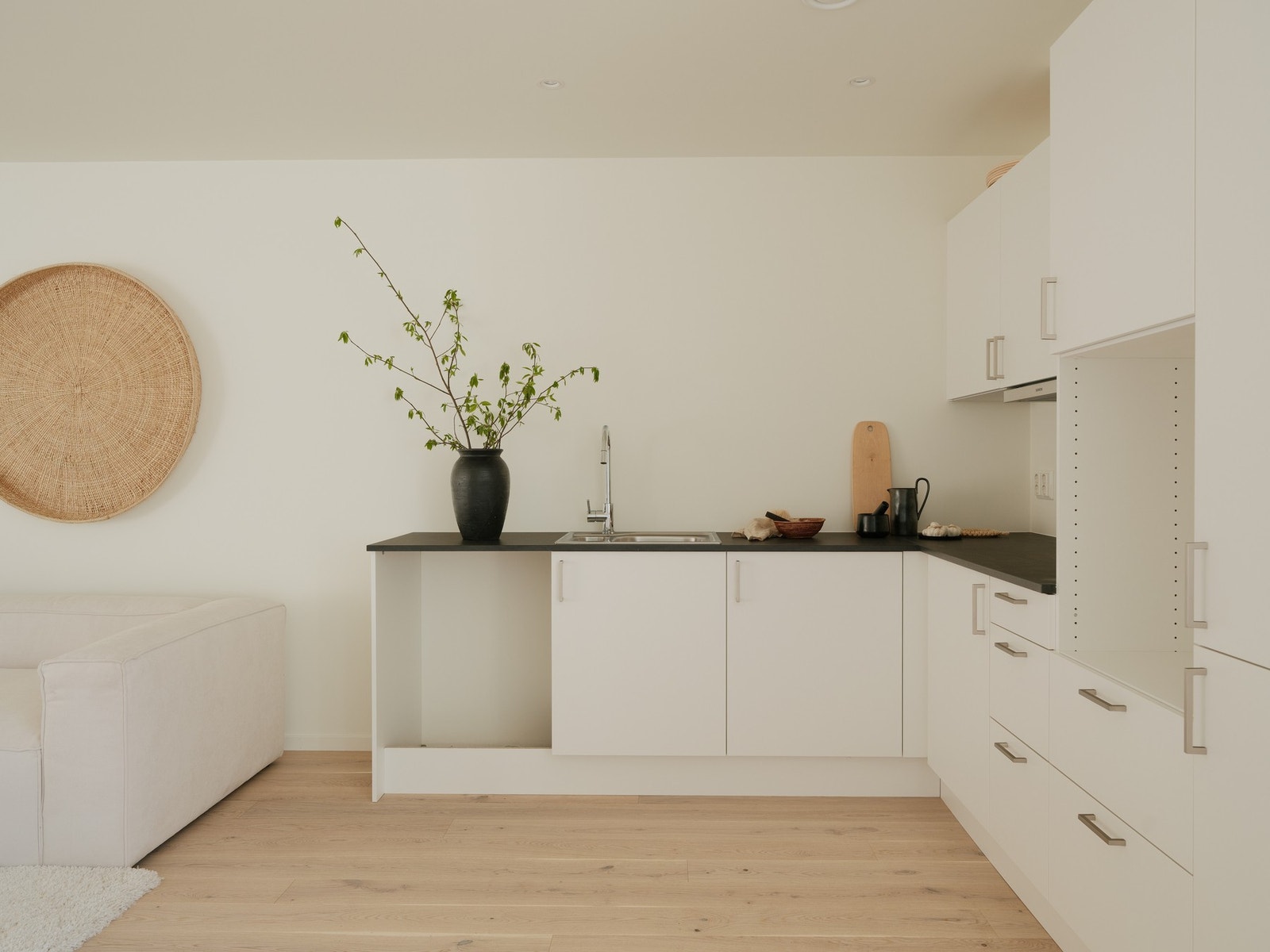 Utbygger kan fjerne kjøkkeninnredningen før avtalt overtagelse om det er ønskelig. Galleribilde