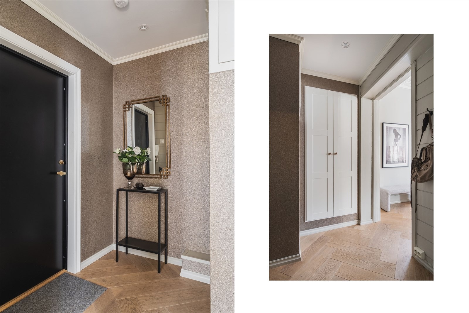 Innbydende entré med garderobeløsning. Velkommen til hyggelig visning! Galleribilde