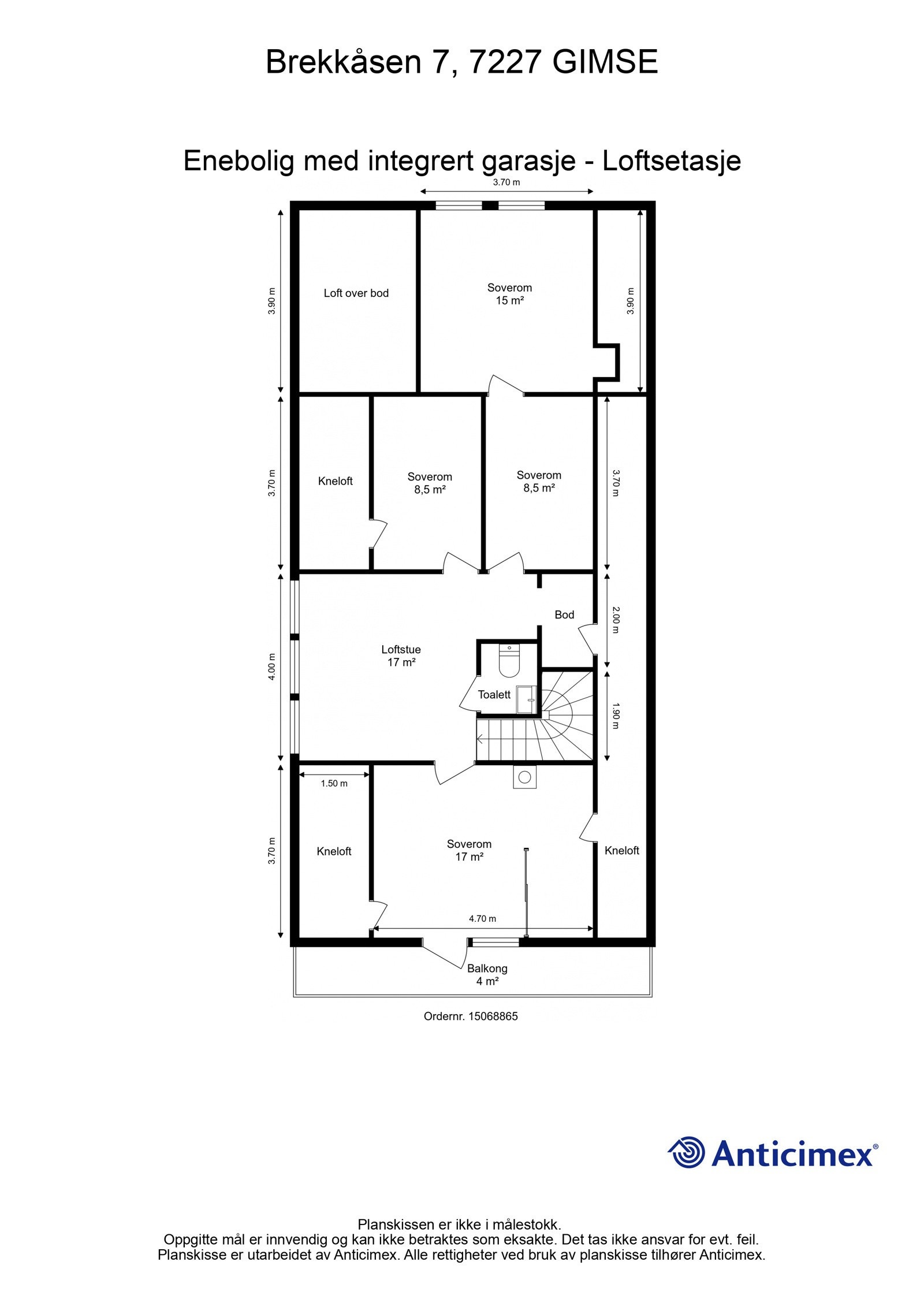 Plantegning Loftsetasje Galleribilde