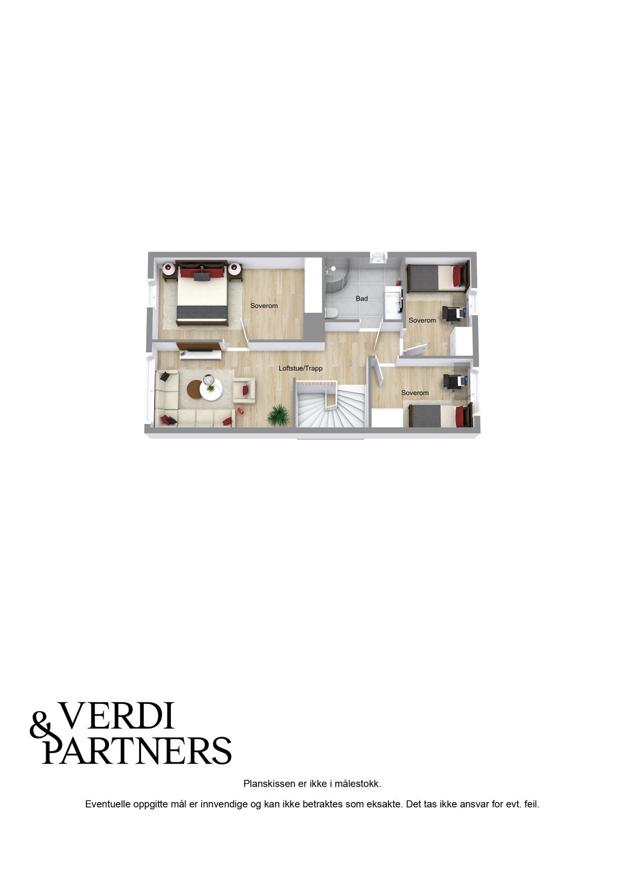 Plantegning 2.etg. - Kan avvike fra de faktiske forhold. Galleribilde