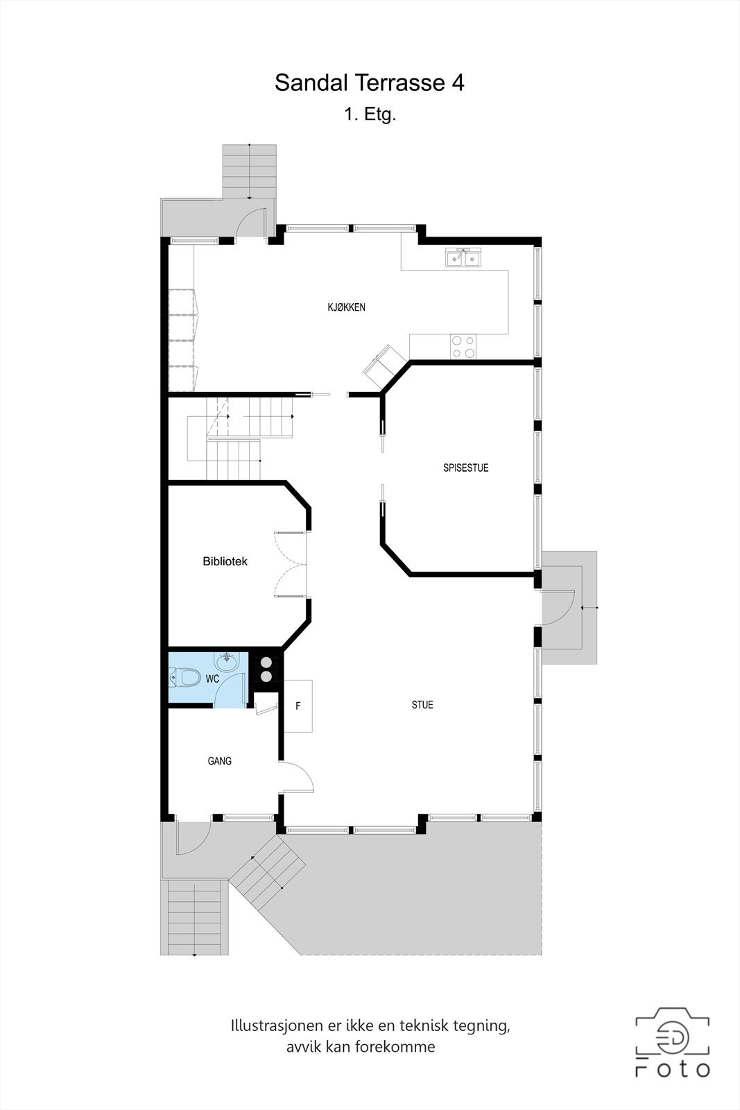 Plantegning 1.etg Galleribilde