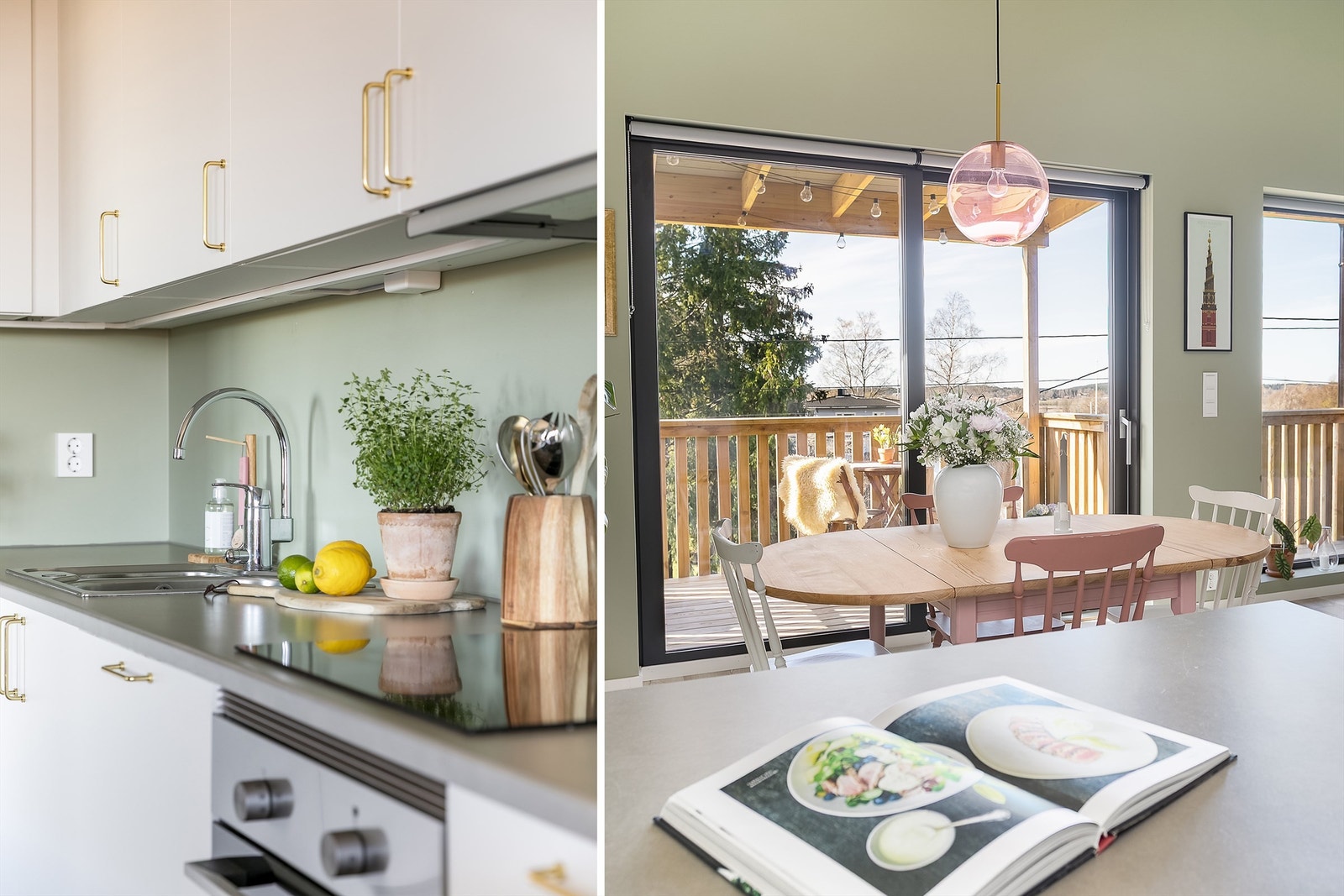 Langstrakt utsikt sees til og med mens du står foran kjøkkenbenkene, som for øvrig tilbyr meterlange arbeidsflater. Galleribilde